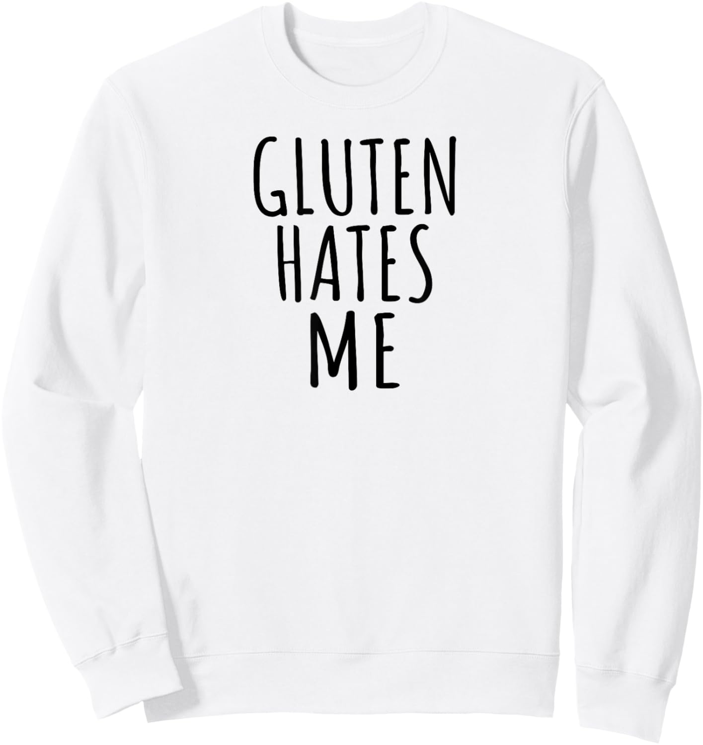 Minimalist Intolerance Funny Frustration Gluten Hates Me Sweatshirt - Sweatshirt | White