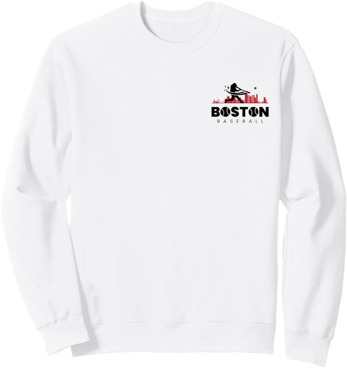 Boston Baseball Vintage Minimalist Retro Baseball Lover Sweatshirt - Sweatshirt | White
