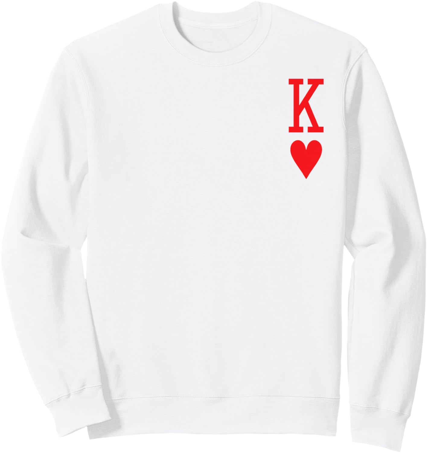 King of Hearts and Queen of Hearts Couples Matching Pajama Sweatshirt - Sweatshirt | White