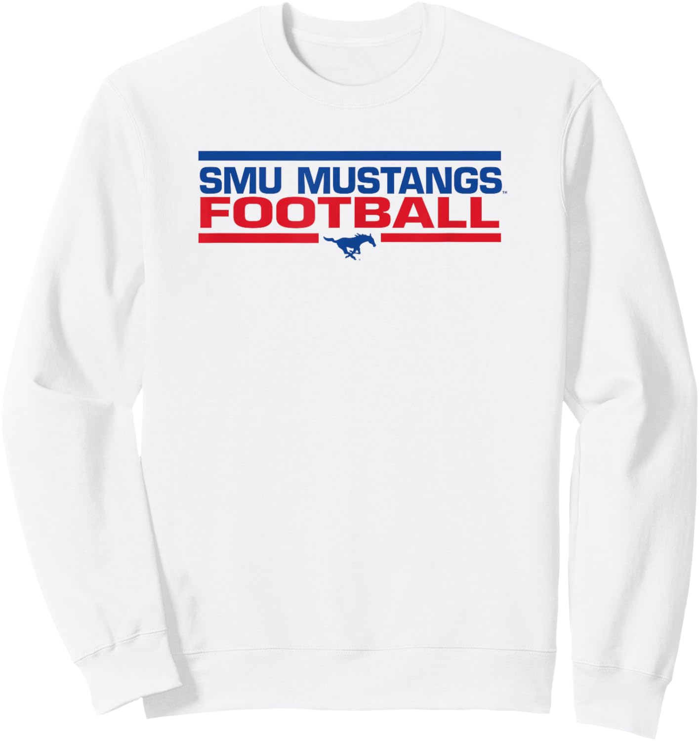 SMU Mustangs Football Tackle White Officially Licensed Sweatshirt - Sweatshirt | White