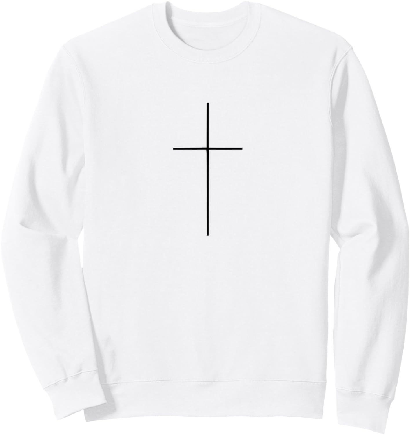 Cross Christian Simple Modern Minimalist Religious Men Women Sweatshirt - Sweatshirt | White