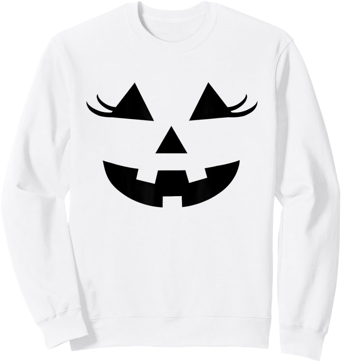Pumpkin Lashes for Pink Halloween Vibe Jack O Lantern Face Sweatshirt - Sweatshirt | White