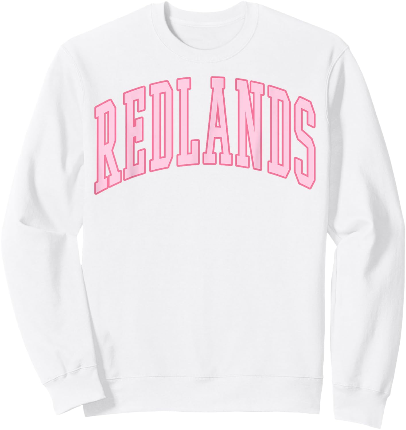 Redlands Vintage Preppy Varsity Pink Sports Sweatshirt - Sweatshirt | White