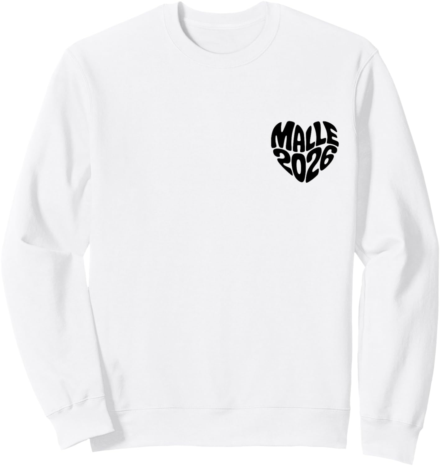 Malle 2026 Herz Form Mallorca Party Urlaub Herzform Feiern Sweatshirt - Sweatshirt | White