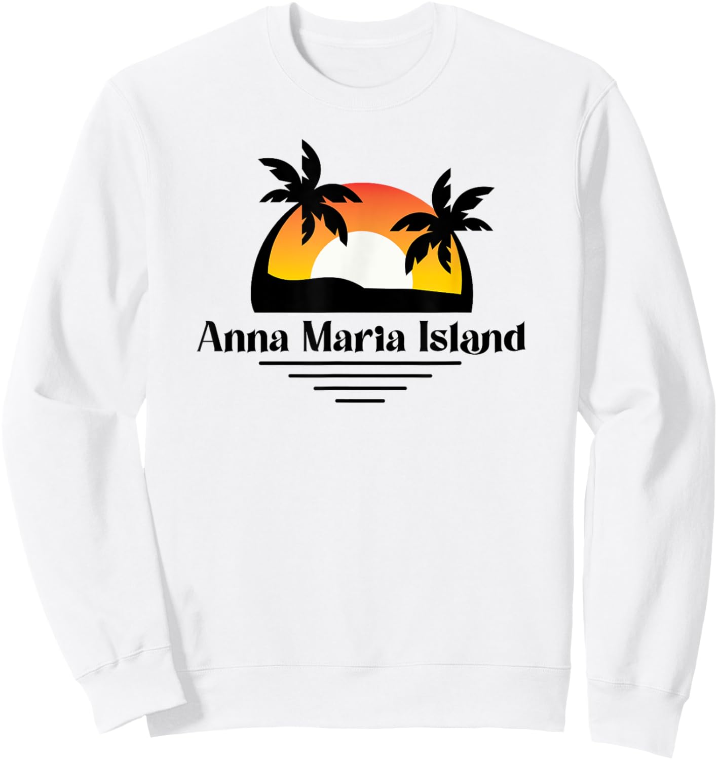 Anna Maria Island Beach Florida Vacation Palm Tree Sunset Sweatshirt - Sweatshirt | White