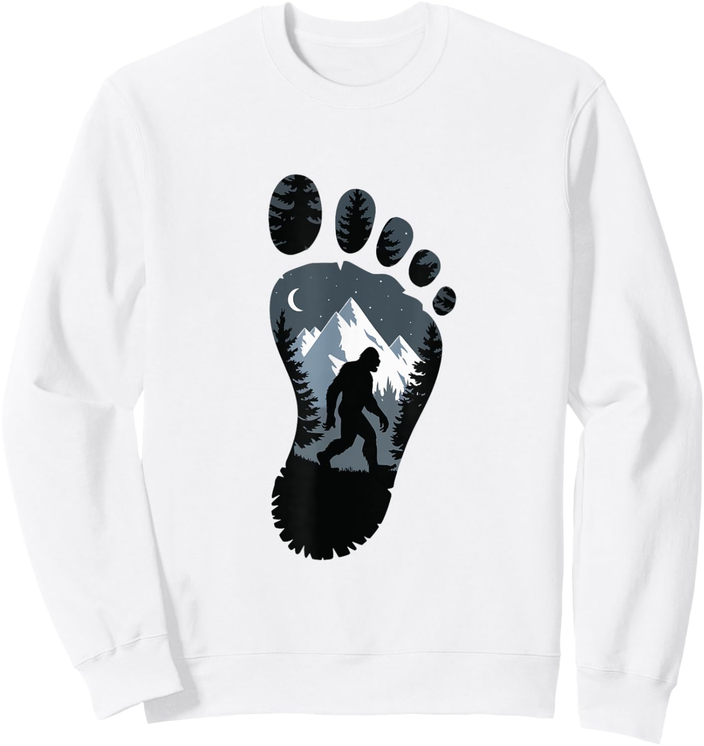 Bigfoot Footprint Mythology Sweatshirt - Sweatshirt | White