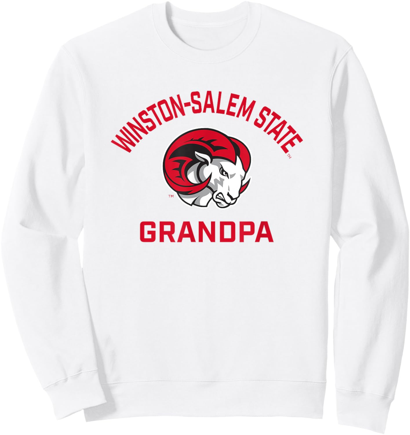 Winston-Salem State University WSSU Rams Arched Grandpa Sweatshirt - Sweatshirt | White