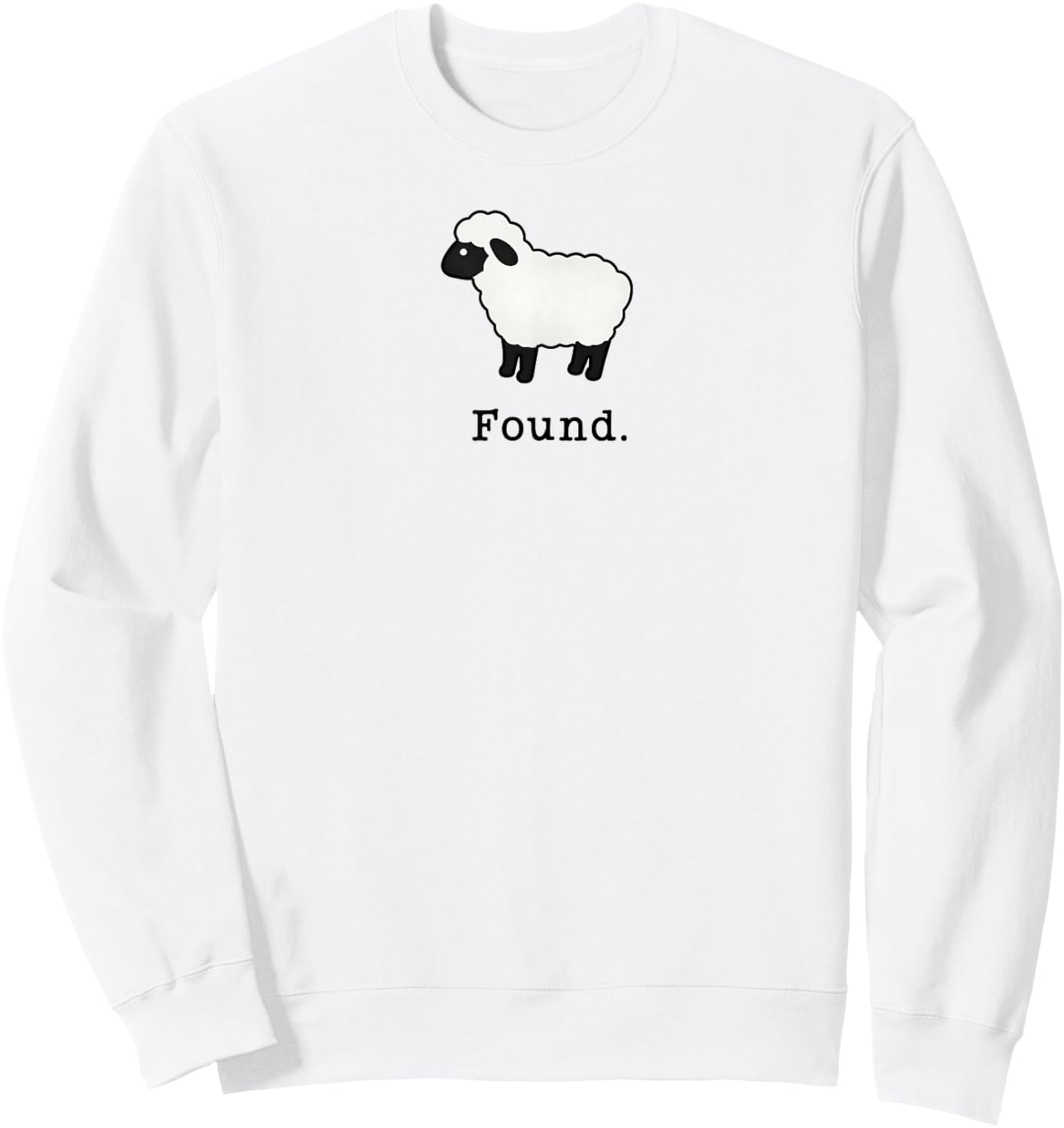 Found Minimalist Sheep Christian Psalm 23 Lamb Christian Sweatshirt - Sweatshirt | White
