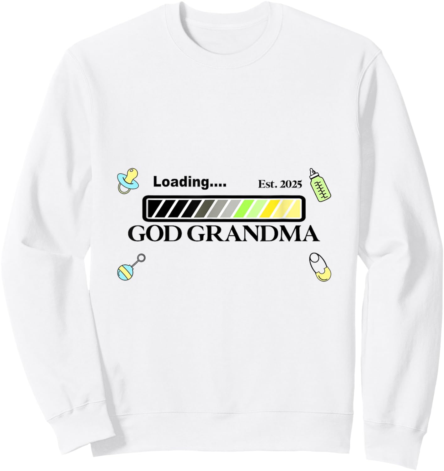 New baby shower 2025 Loading God Grandma grandmother pastel Sweatshirt - Sweatshirt | White