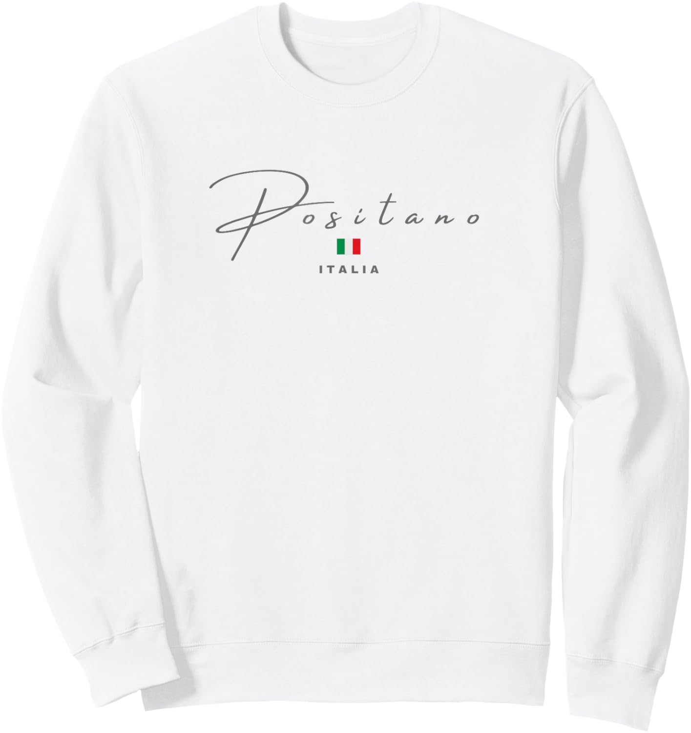 Positano Italy Amalfi Coast White Sweatshirt - Sweatshirt | White
