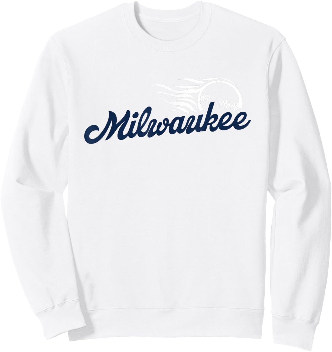 Milwaukee Baseball Vintage Minimalist Retro Baseball Lover Sweatshirt - Sweatshirt | White