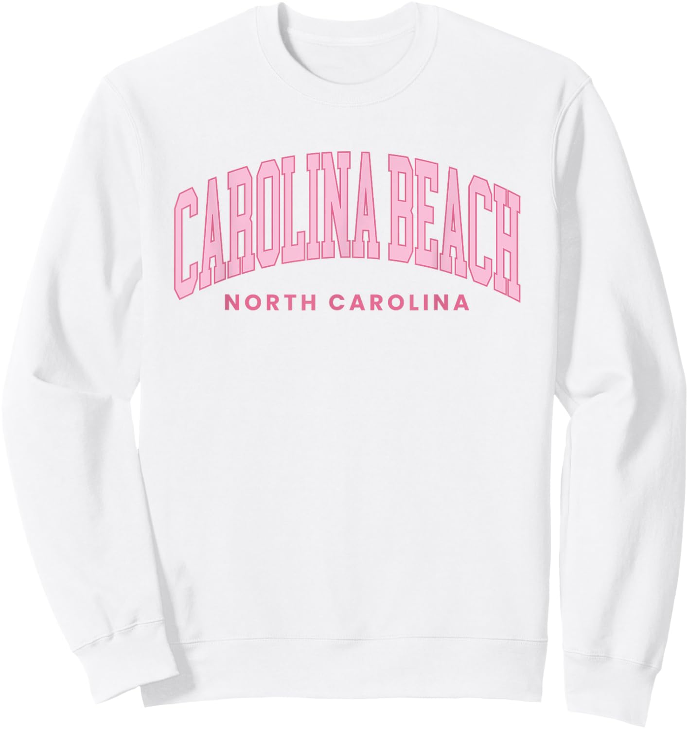 Carolina Beach North Carolina Retro Preppy Throwback Pink Sweatshirt - Sweatshirt | White