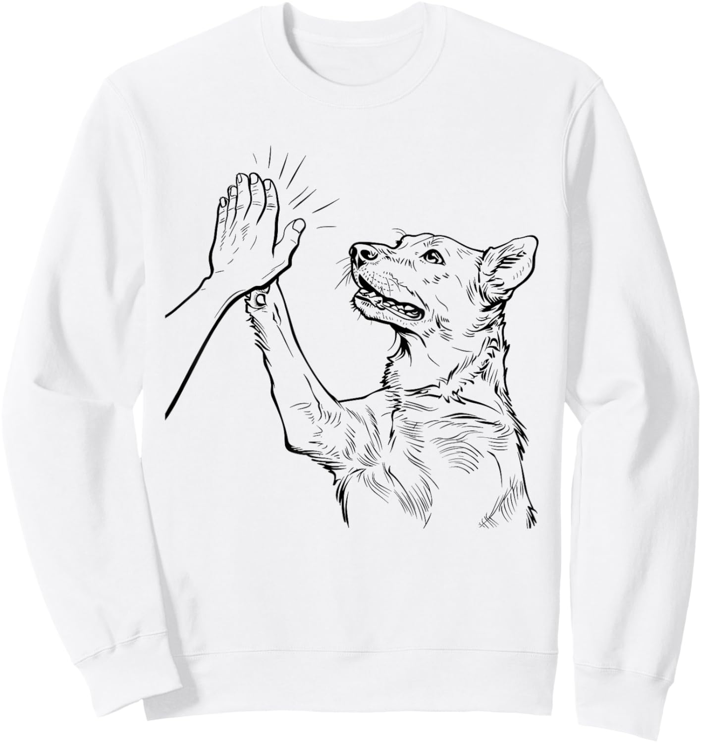 Funny Dog Dad Fathers Day Best Daddy Ever Hand Sweatshirt - Sweatshirt | White