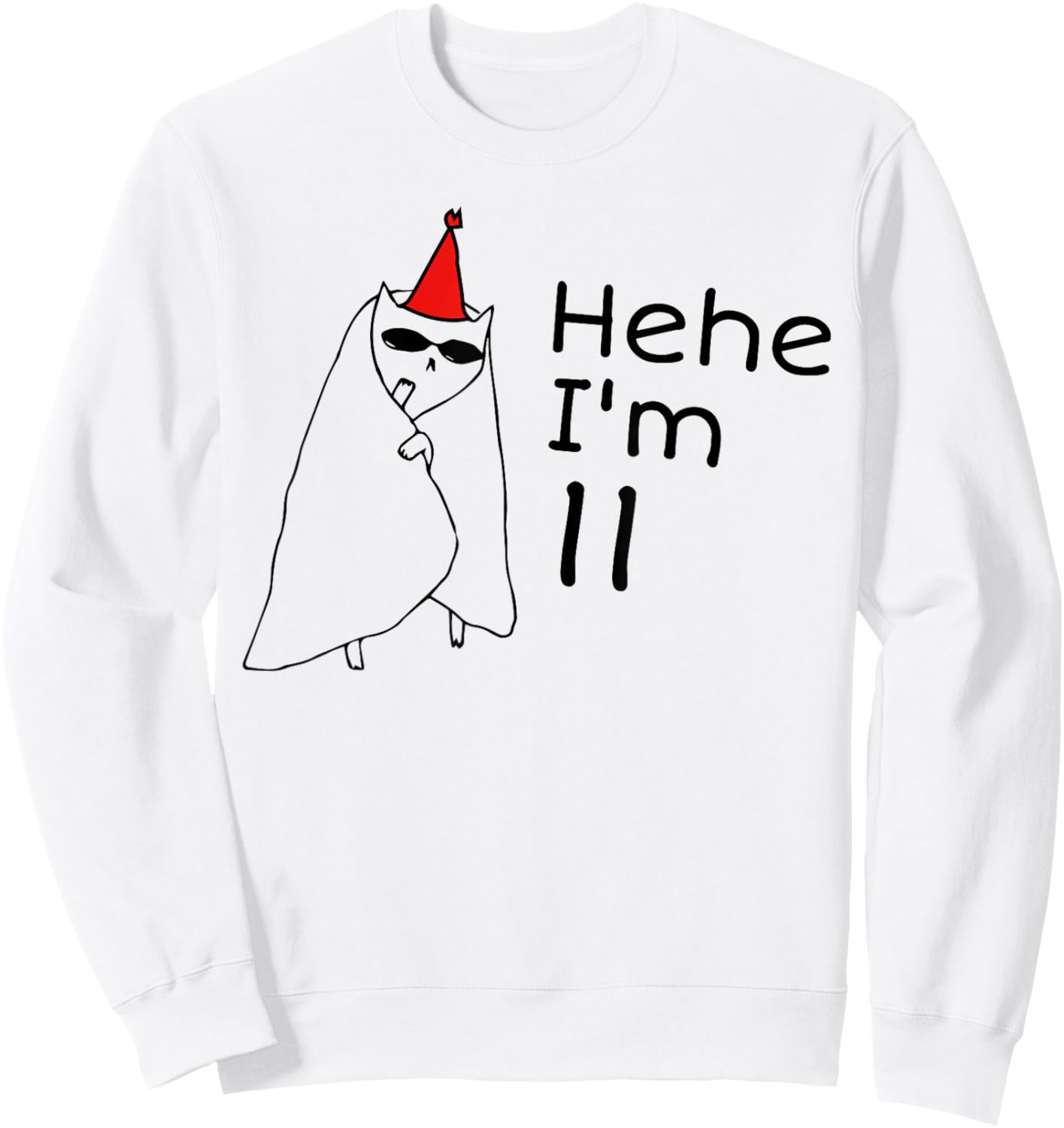 11th Birthday Party Funny 11 Years Old Birthday Teens Sweatshirt - Sweatshirt | White