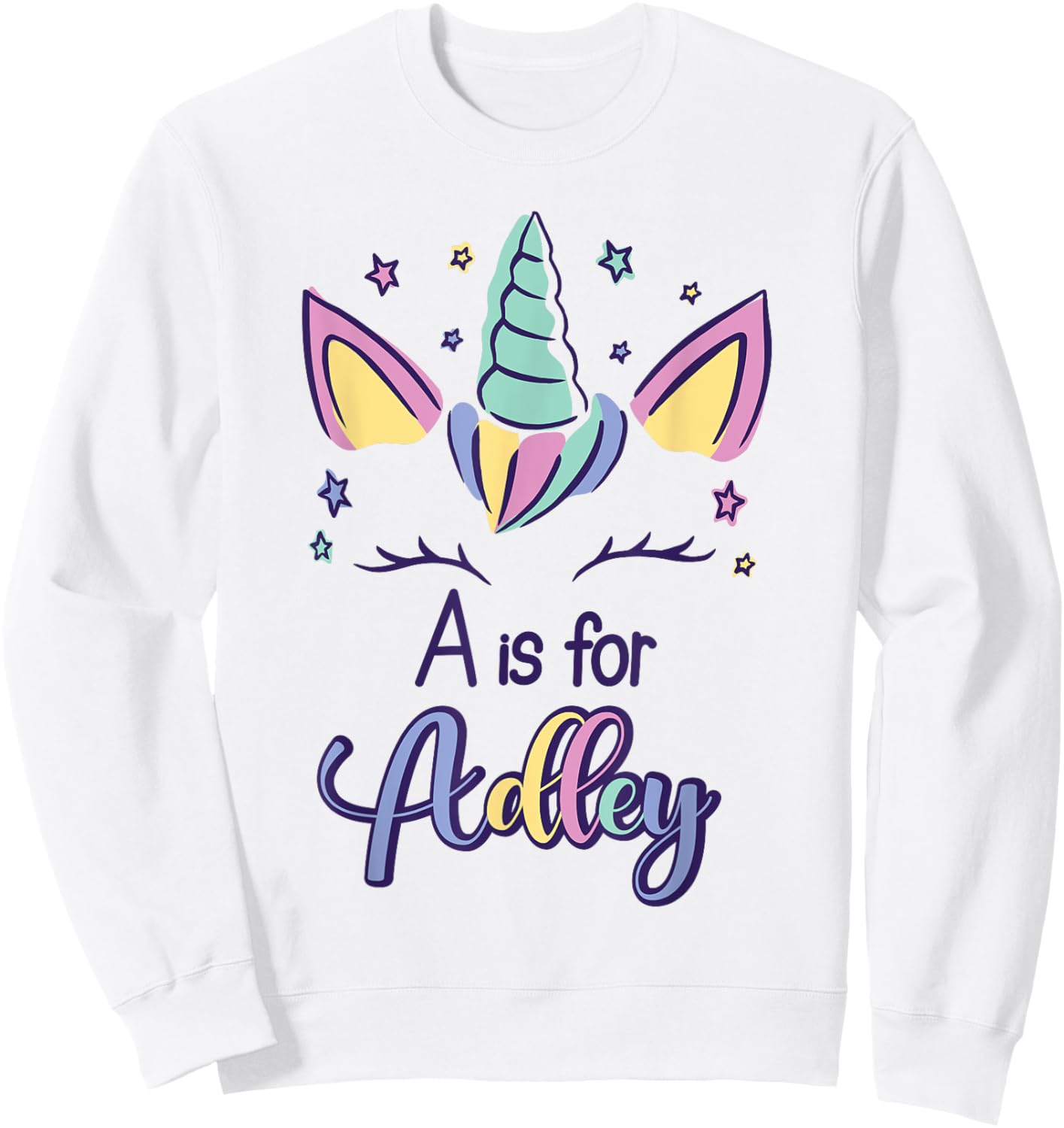 First Name Adley Personalized A Is For Adley Sweatshirt - Sweatshirt | White