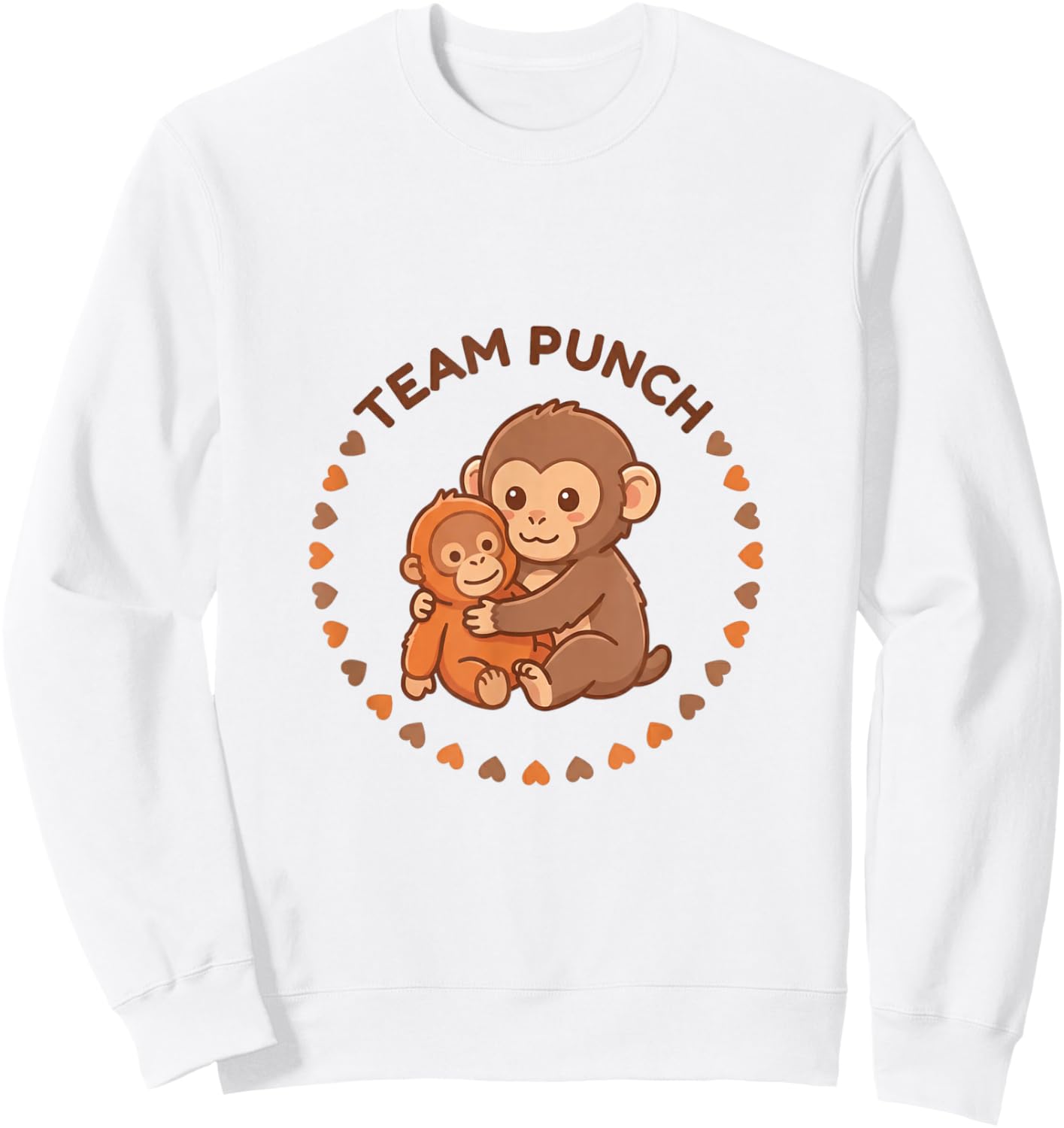 Team Punch Baby Monkey - Heartwarming Story Sweatshirt - Sweatshirt | White