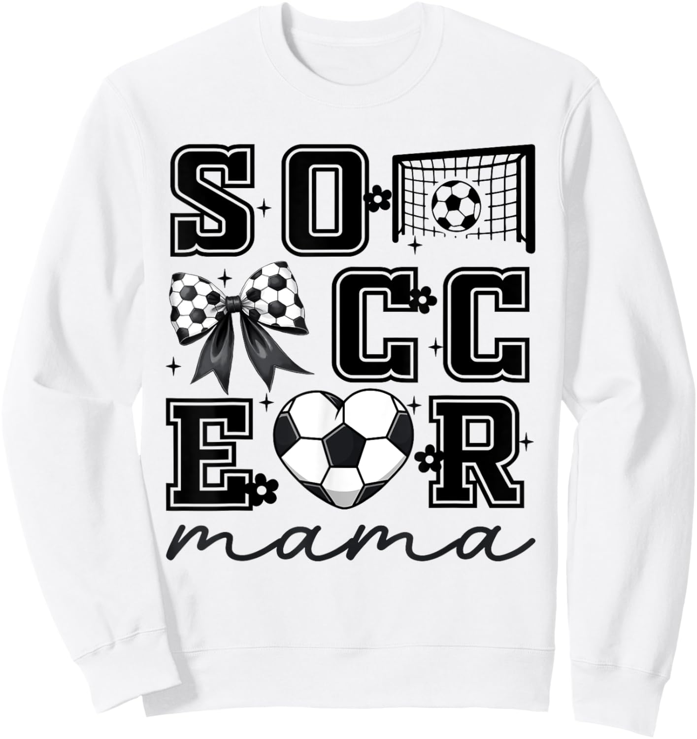 Soccer Mama Coquette Bow Funny Soccer Cheer Mama Sweatshirt - Sweatshirt | White