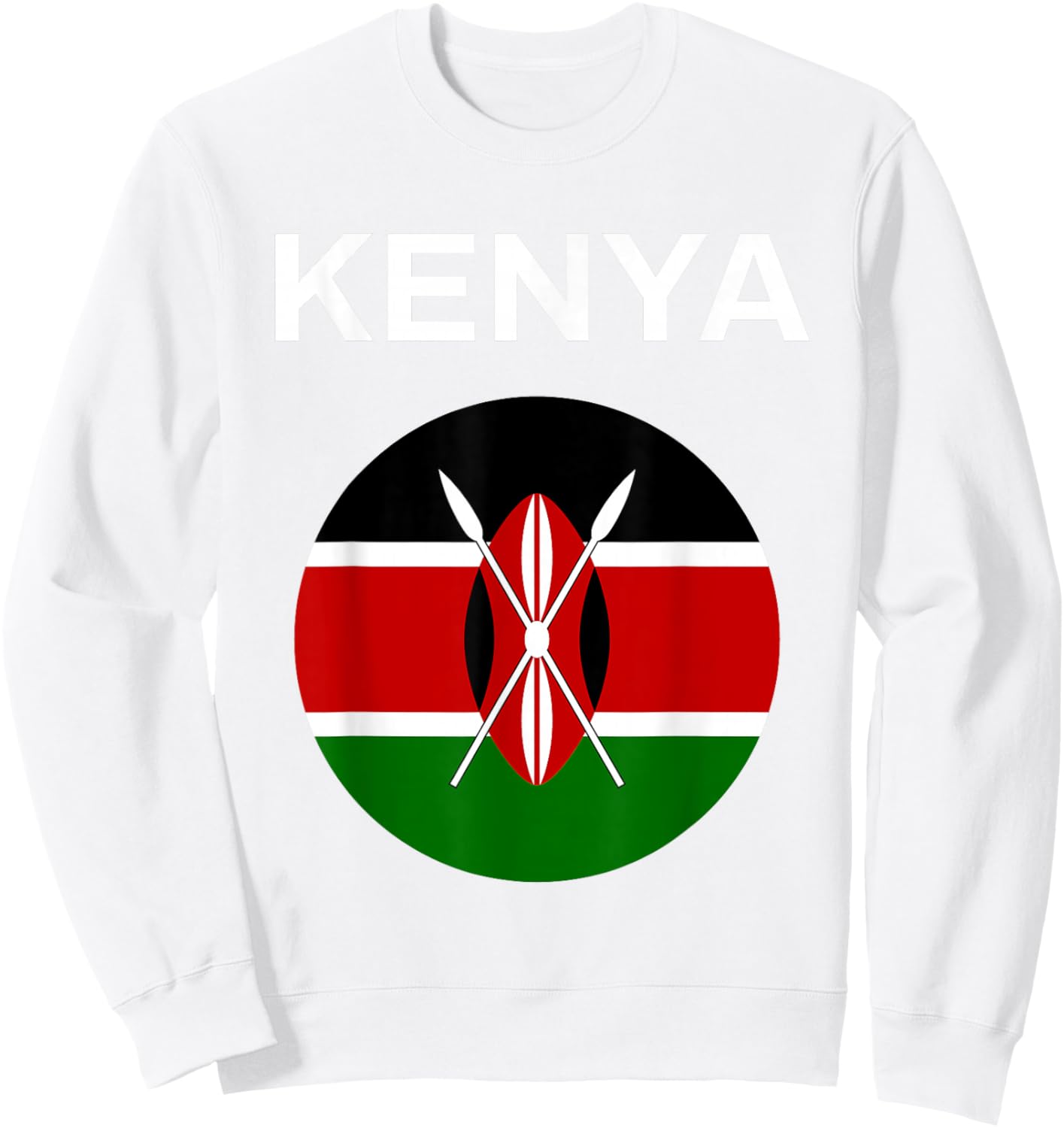 Kenya Flag Modern Sweatshirt - Sweatshirt | White