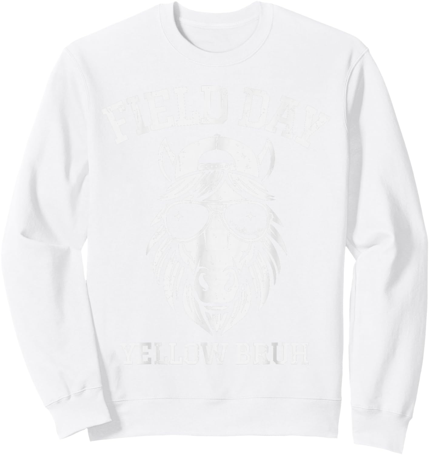Mustang Field Day Yellow Bruh Gen Alpha Teacher Kid Boy Girl Sweatshirt - Sweatshirt | White
