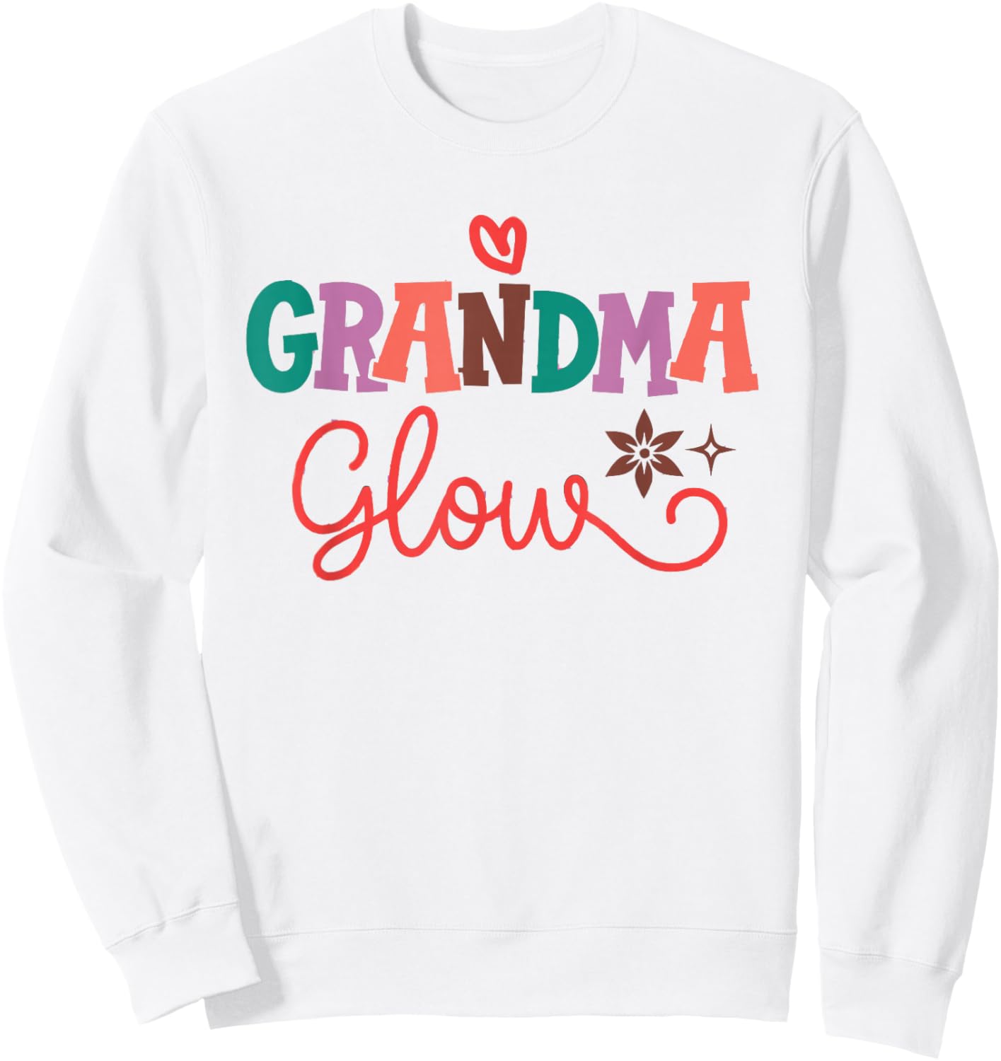 Grandma Glow Retro Lettering Mothers Day Style Artwork Sweatshirt - Sweatshirt | White