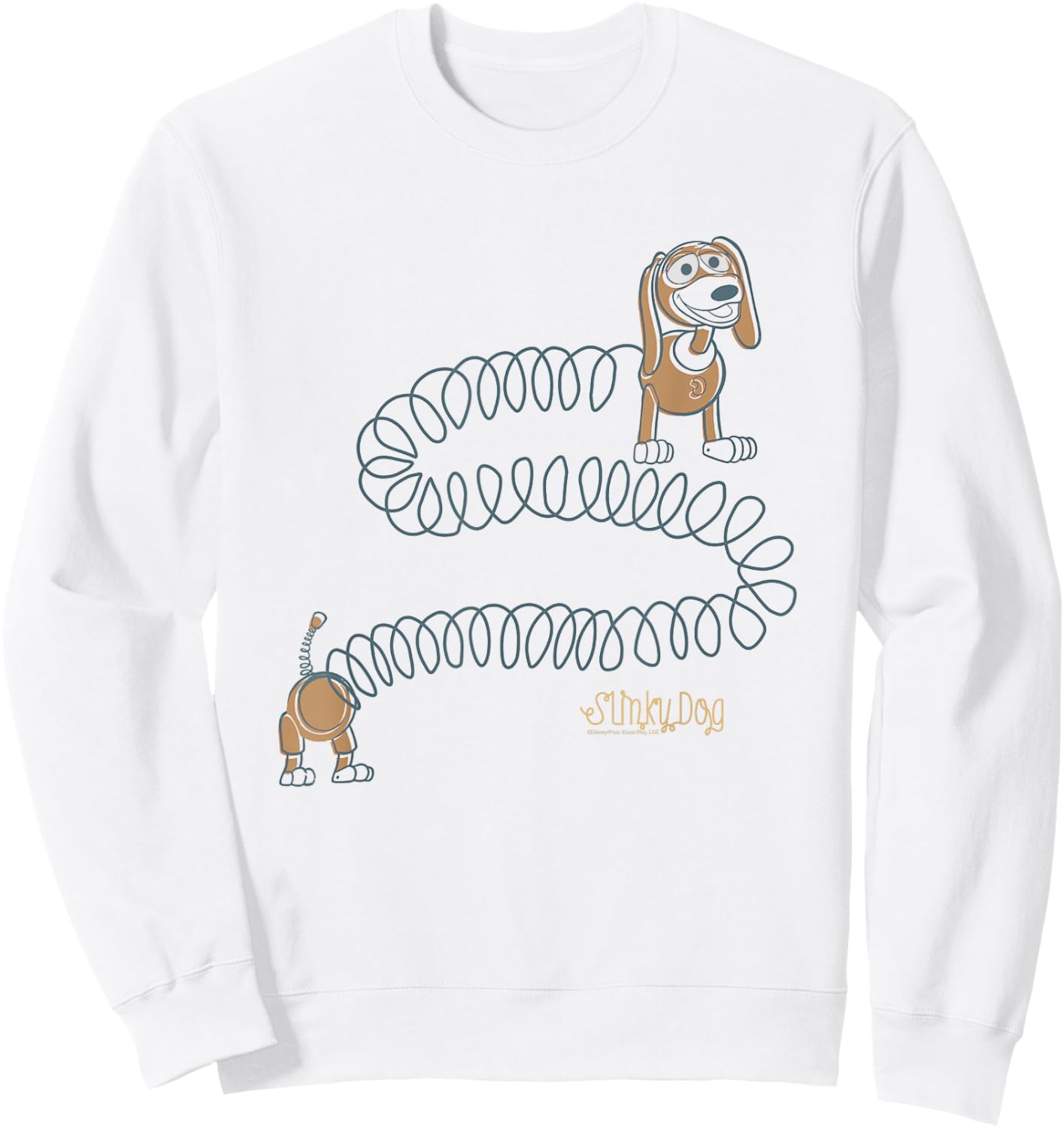 Disney Pixar Toy Story Slinky Dog Vintage Logo Sweatshirt - Sweatshirt | White