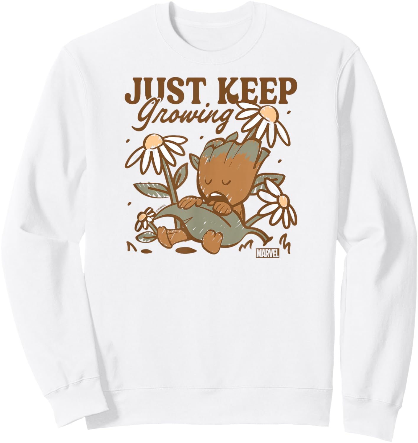 Guardians Of The Galaxy - Just Keep Growing Baby Groot Sweatshirt - Sweatshirt | White