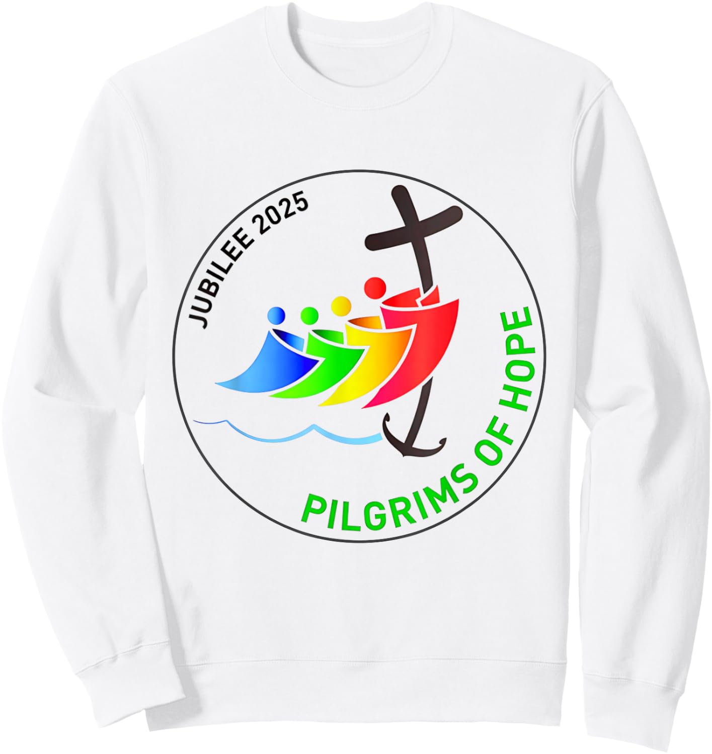 Catholic Jubilee 2025 Stained Glass Pilgrims Of Hope Sweatshirt - Sweatshirt | White