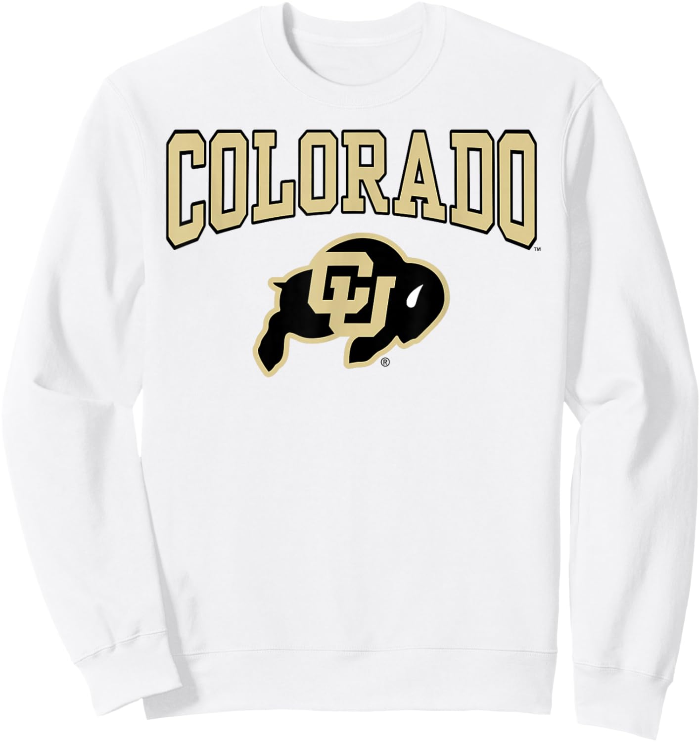 Elite Authentics Colorado Buffaloes Arched Logo Officially Licensed Sweatshirt - Sweatshirt | White