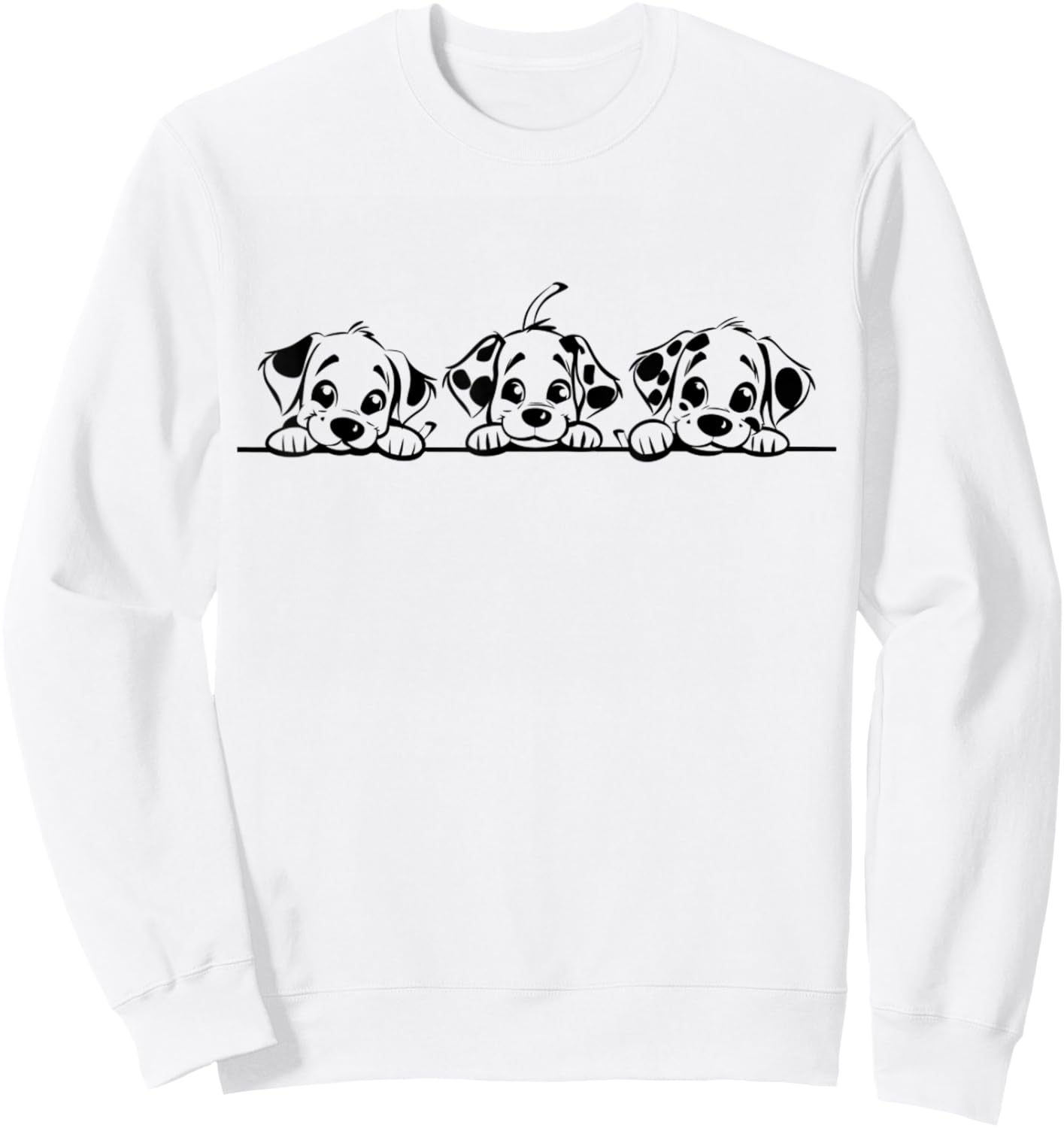 3 Cute Dalmatian Dogs Puppy Pet Animal Men Women Funny Dog Sweatshirt - Sweatshirt | White