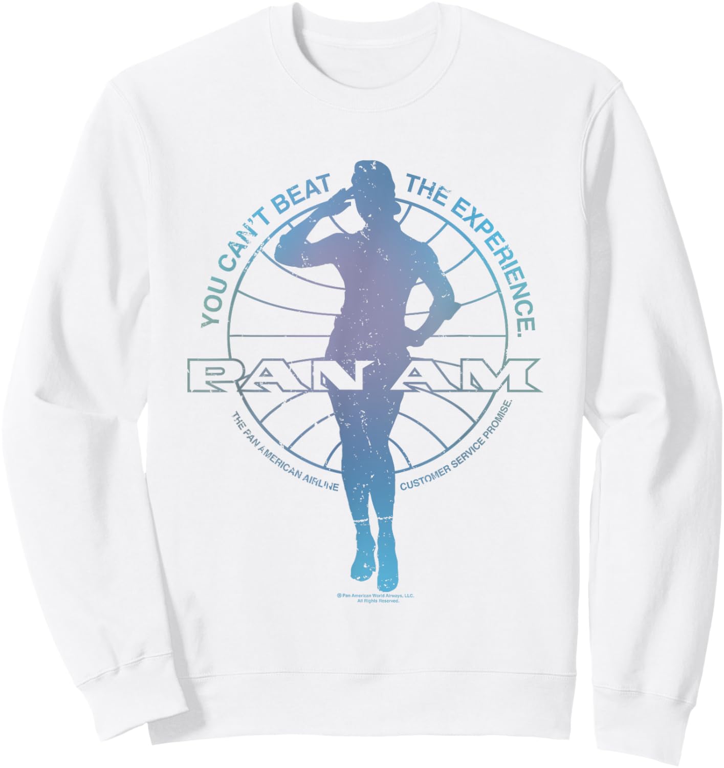 Pan Am Flight Attendant Salute Silhouette Sweatshirt - Sweatshirt | White
