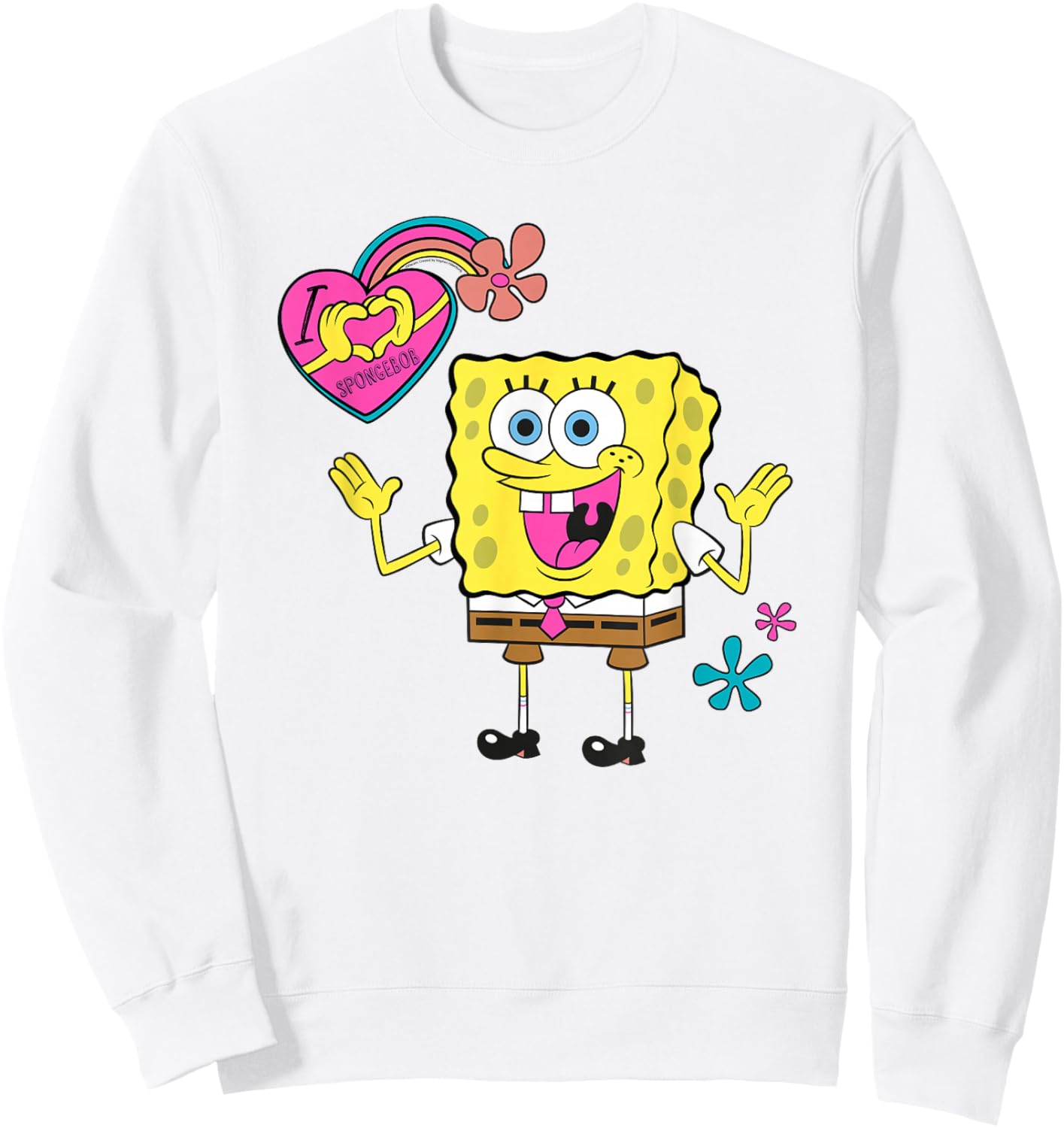 Spongebob Squarepants Heart Hands Pose Spring Sweatshirt - Sweatshirt | White