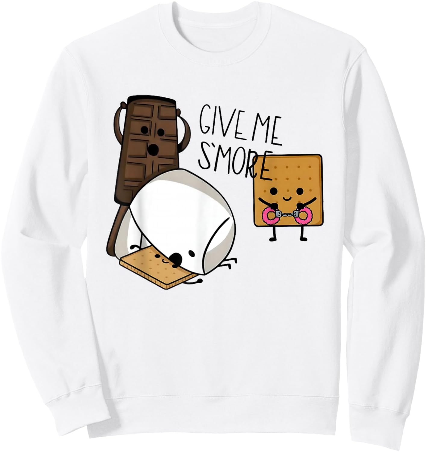 Give me S'More Funny Adult Shirts S'More Joke Sweatshirt - Sweatshirt | White