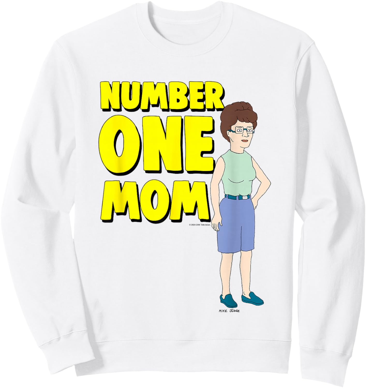 King of The Hill Mother's Day Number One Mom Peggy Big Logo Sweatshirt - Sweatshirt | White