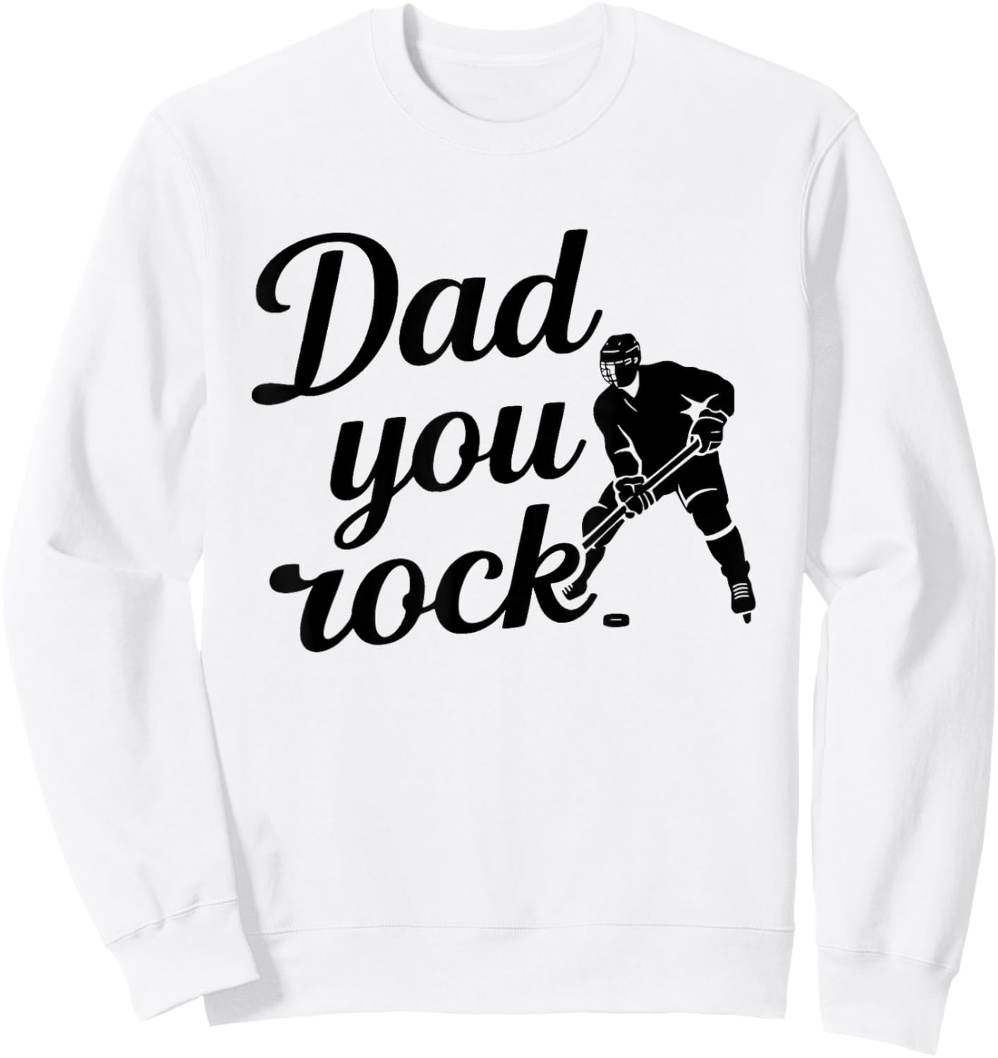 Cool Ice Hockey Playing Dad Sweatshirt - Sweatshirt | White