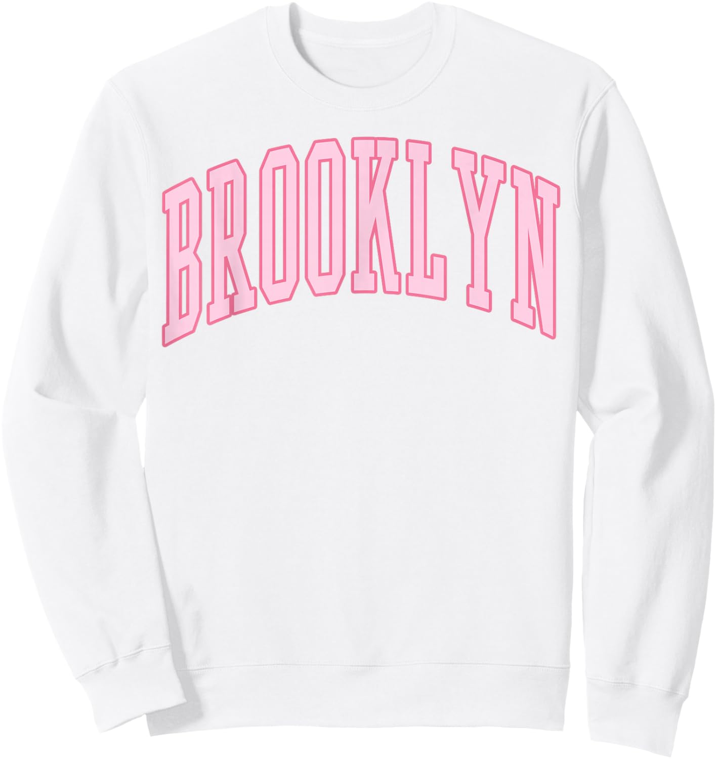 Brooklyn Vintage Preppy Varsity Pink Sports Sweatshirt - Sweatshirt | White