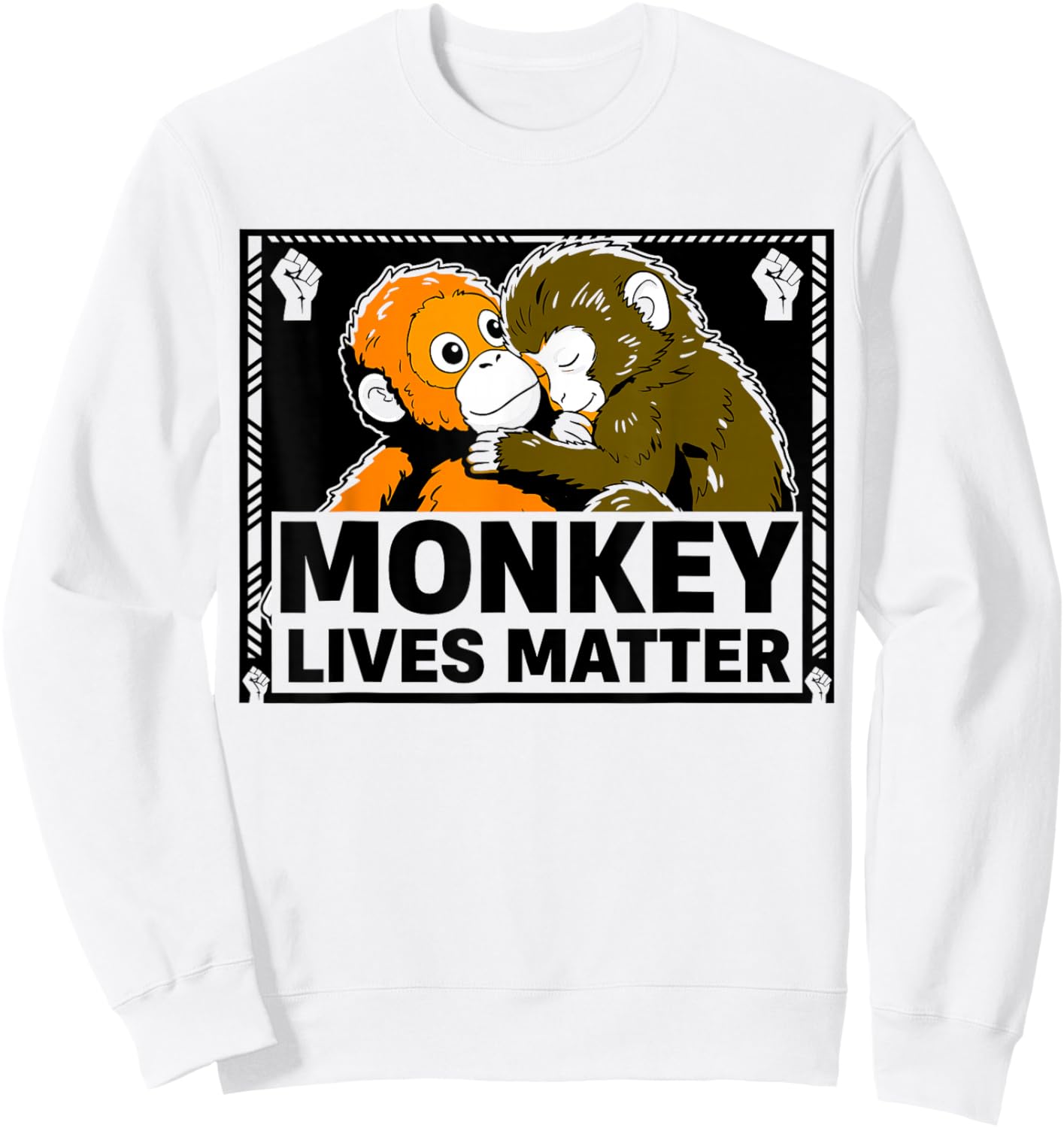 Monkey Lives Matter | Punch-kun Viral Meme Cute Punch Monkey Sweatshirt - Sweatshirt | White