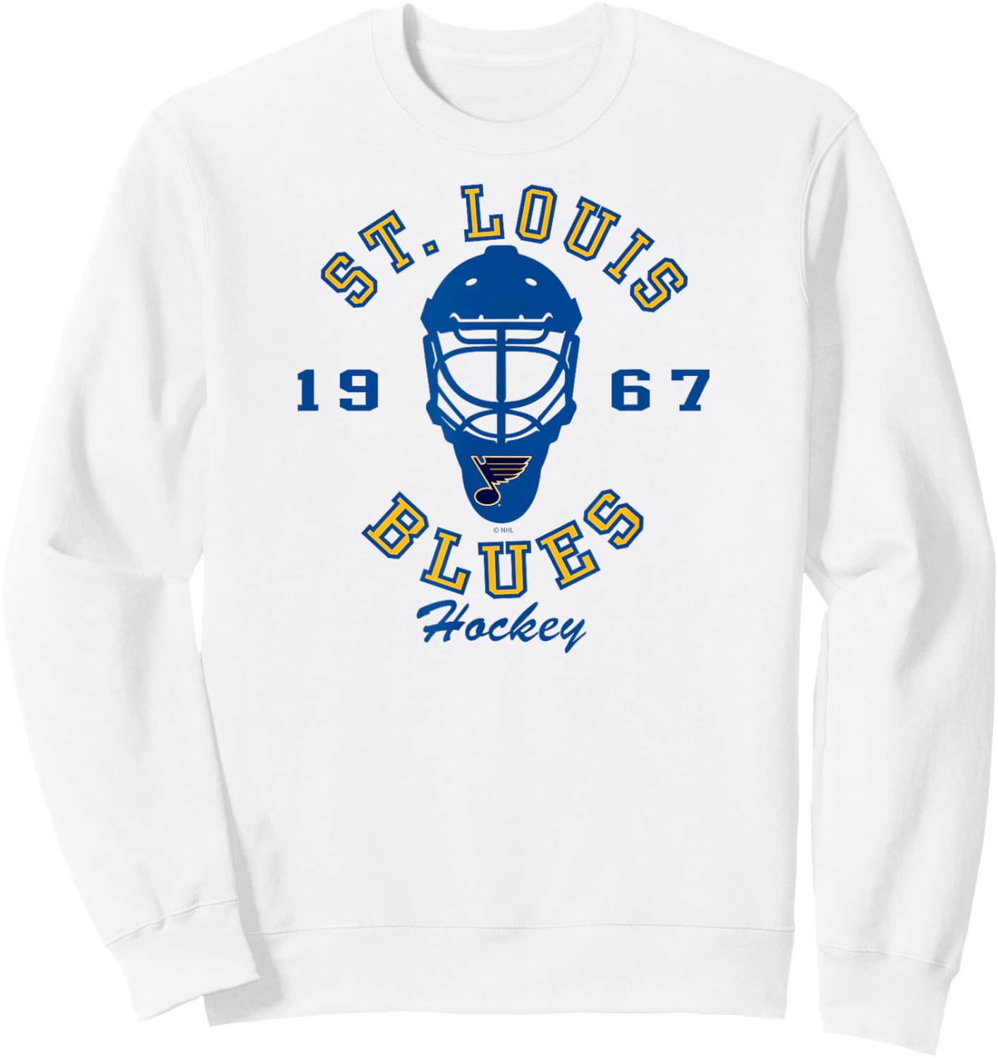 St. Louis Blues Hockey Mask Gray Officially Licensed Sweatshirt - Sweatshirt | White