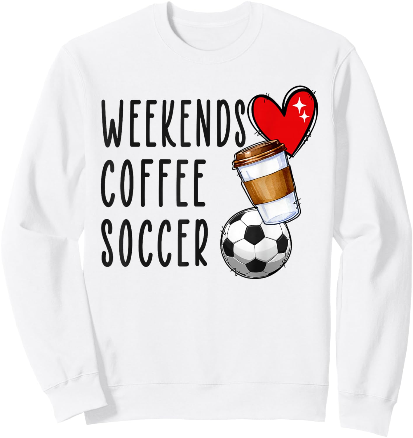Weekends Coffee Soccer Sweatshirt - Sweatshirt | White
