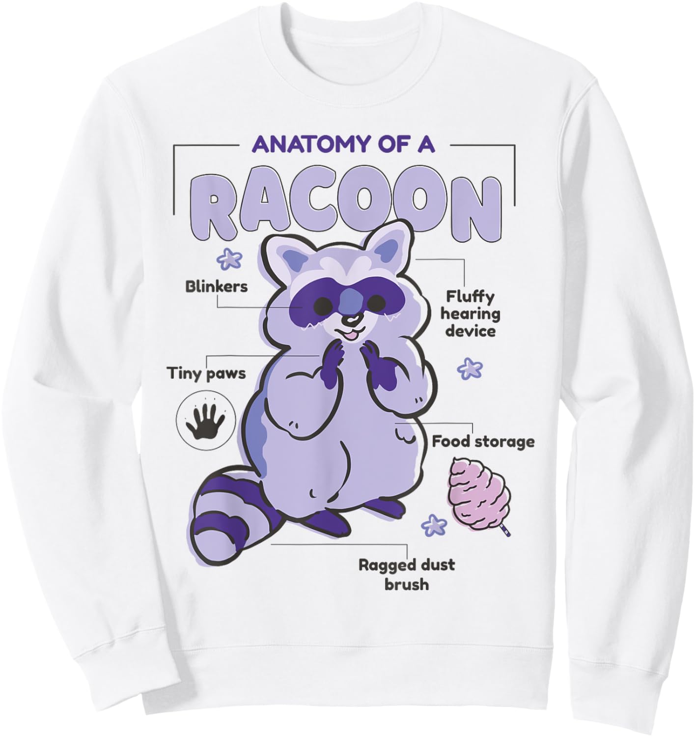 Anatomy Of A Racoon Sweatshirt - Sweatshirt | White