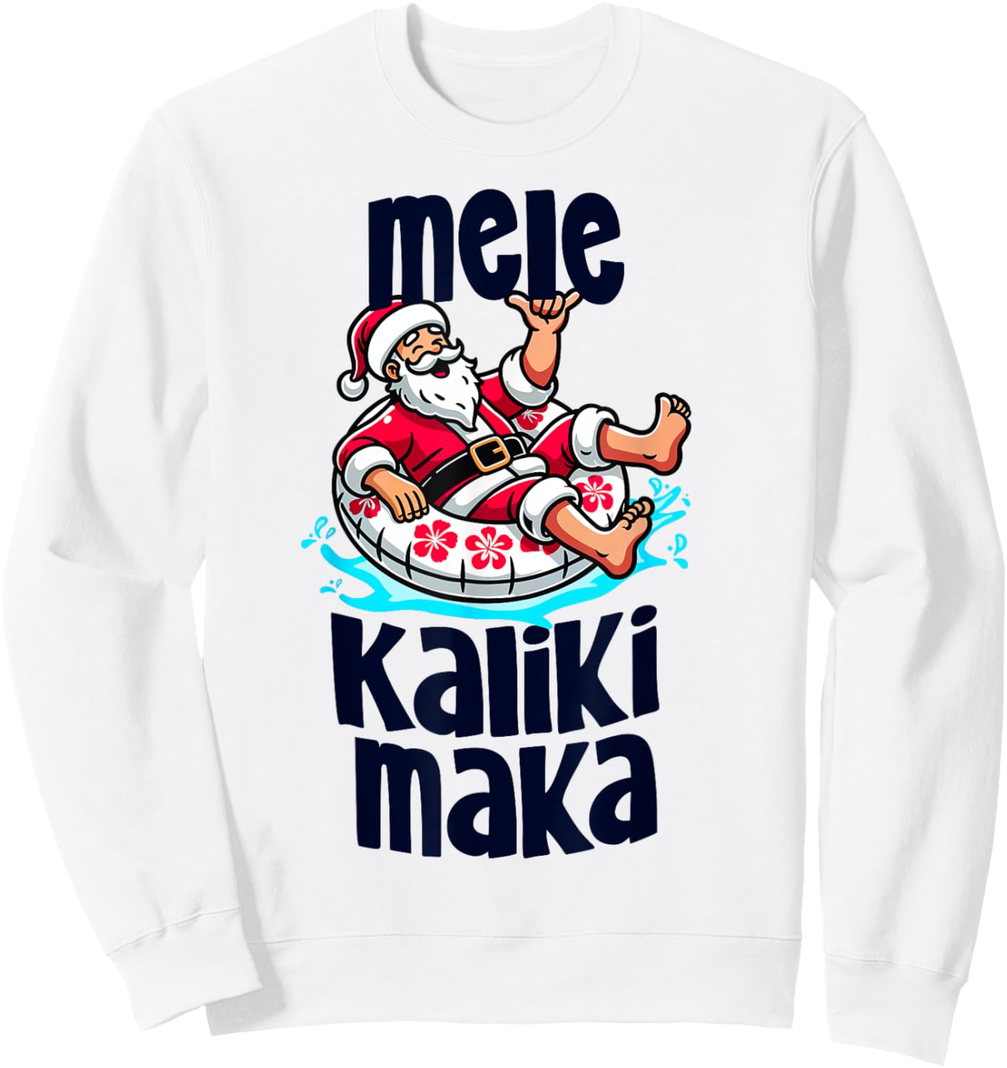 Funny Mele Kalikimaka Family Vacation Hawaiian Christmas Sweatshirt - Sweatshirt | White
