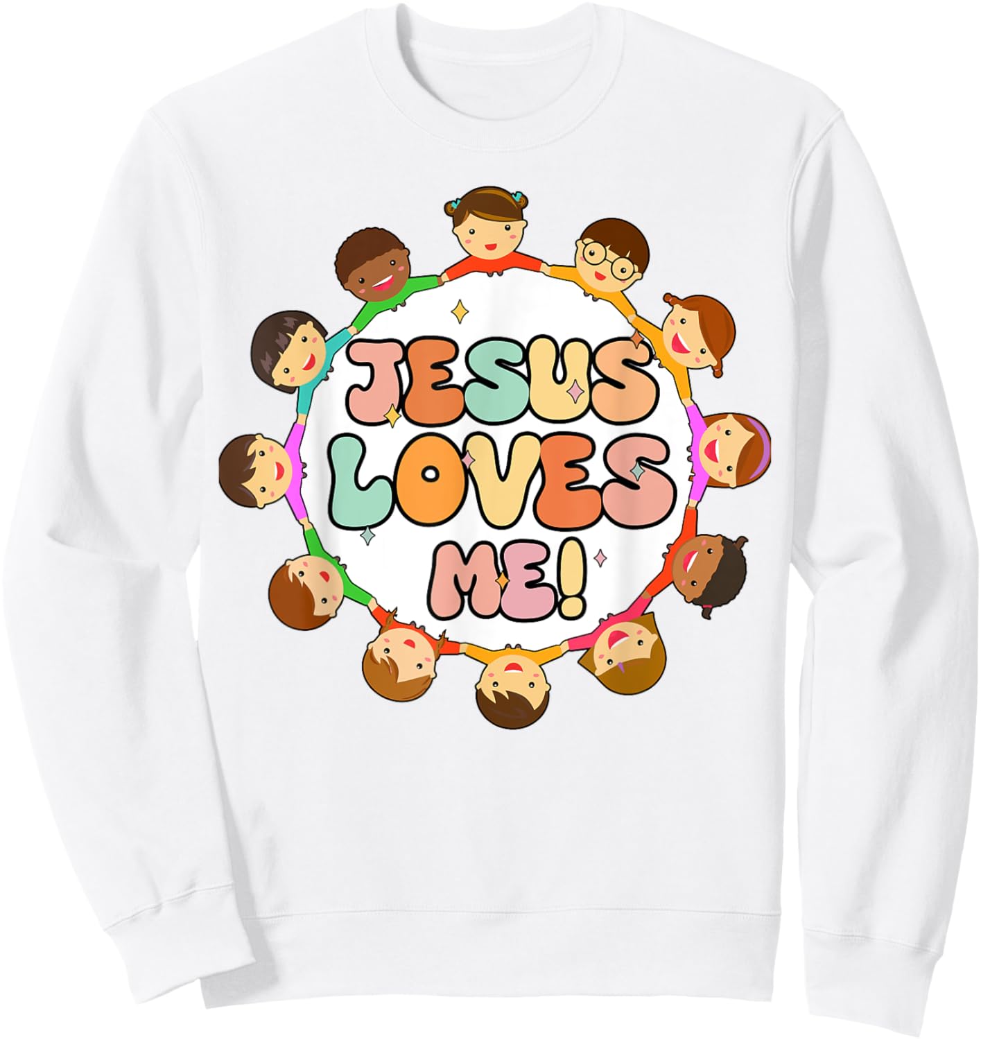 Kid Jesus Loves Me Christian Toddler Girl Women I Heart God Sweatshirt - Sweatshirt | White