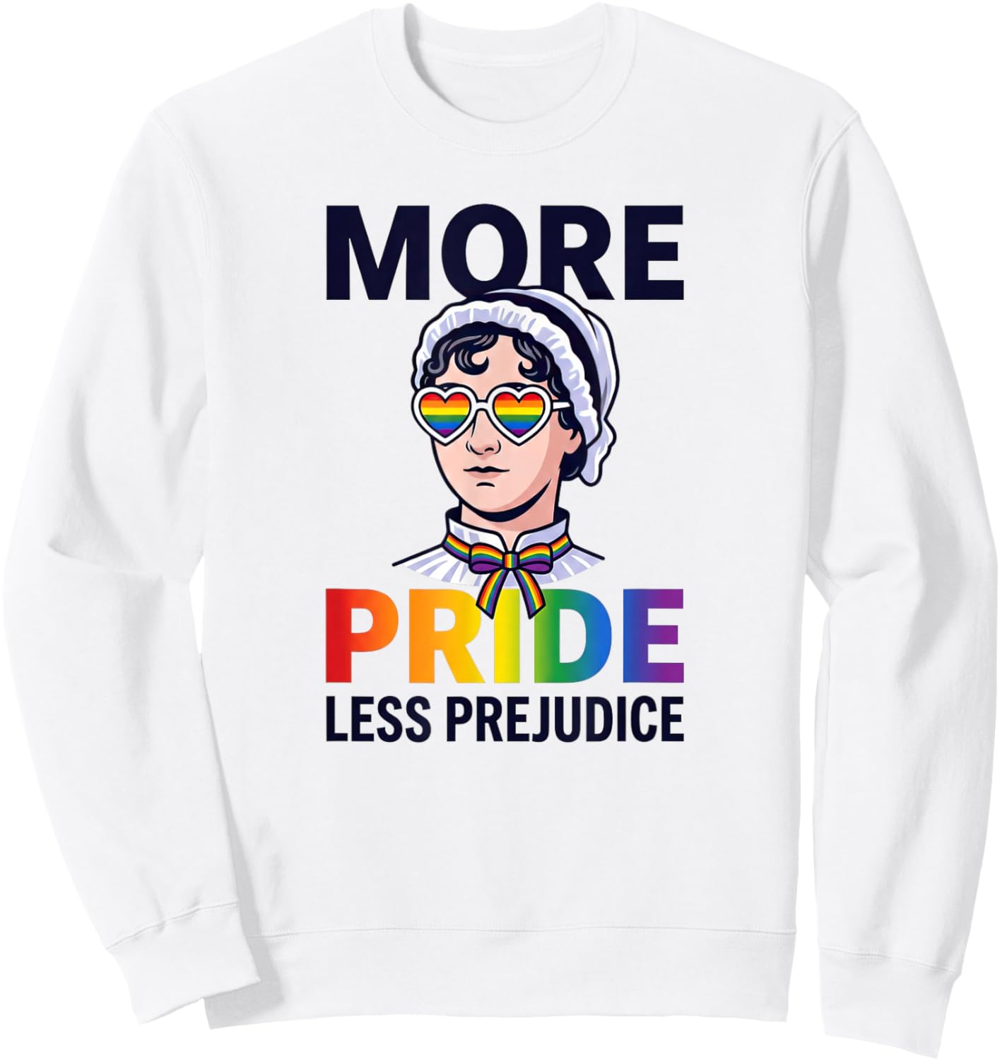 LGBT Gay Proud Ally Pride Month More Pride Less Prejudice Sweatshirt - Sweatshirt | White