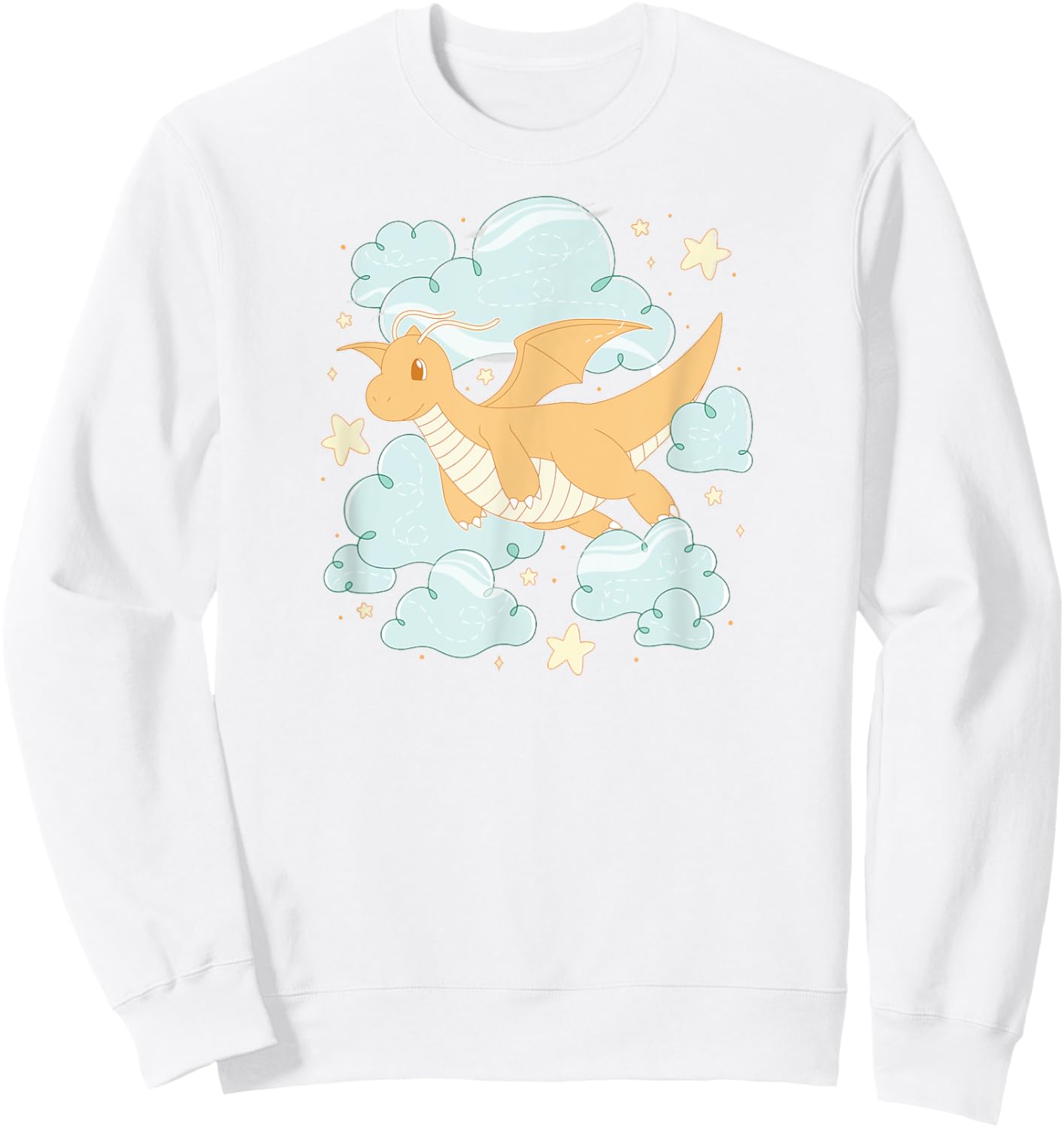 Pokémon - Celestial Pastel Dragonite Clouds White Sweatshirt - Sweatshirt | White