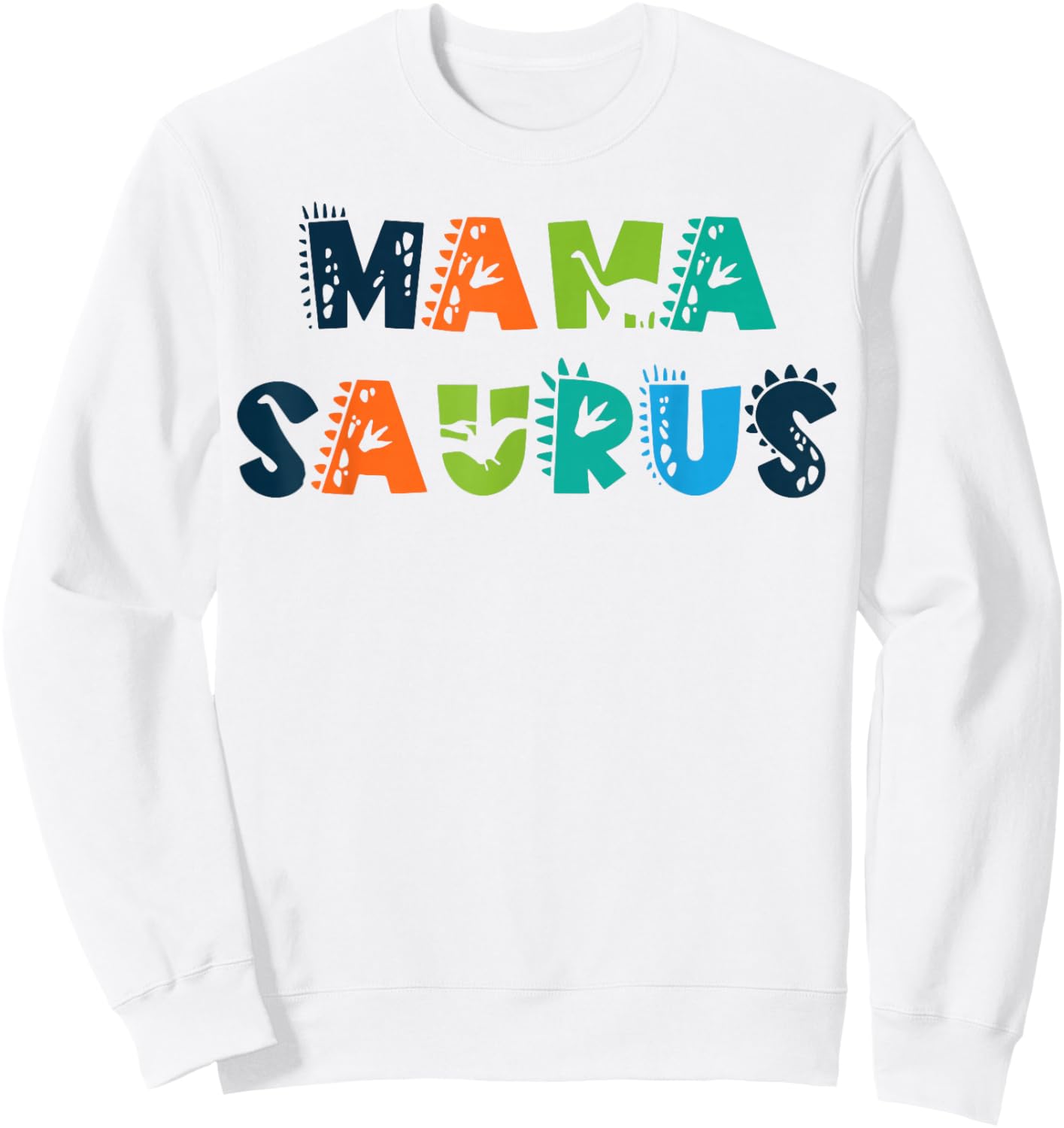 Mama Saurus Mom Dinosaur Three Rex Birthday Boy Girl Family Sweatshirt - Sweatshirt | White