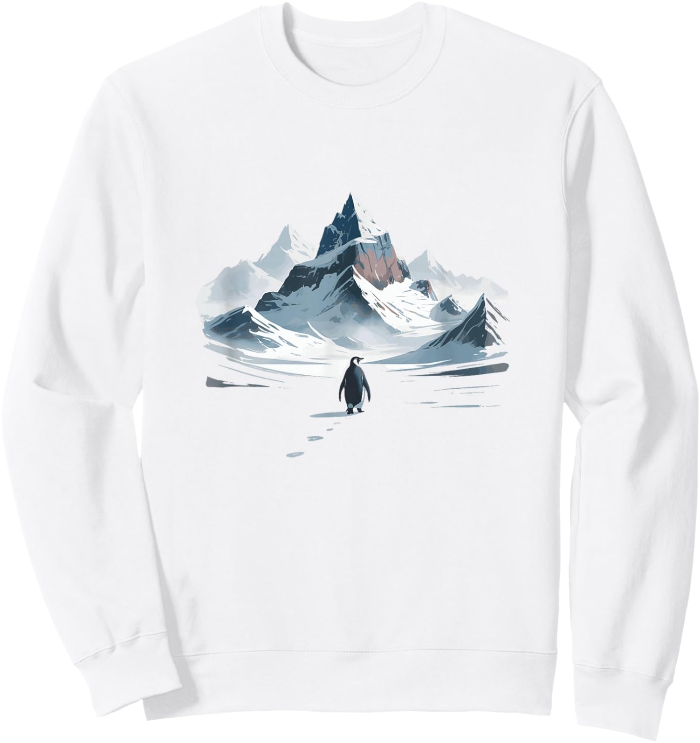 Penguin, but Why Head to The Mountains: Penguins Meme Sweatshirt - Sweatshirt | White
