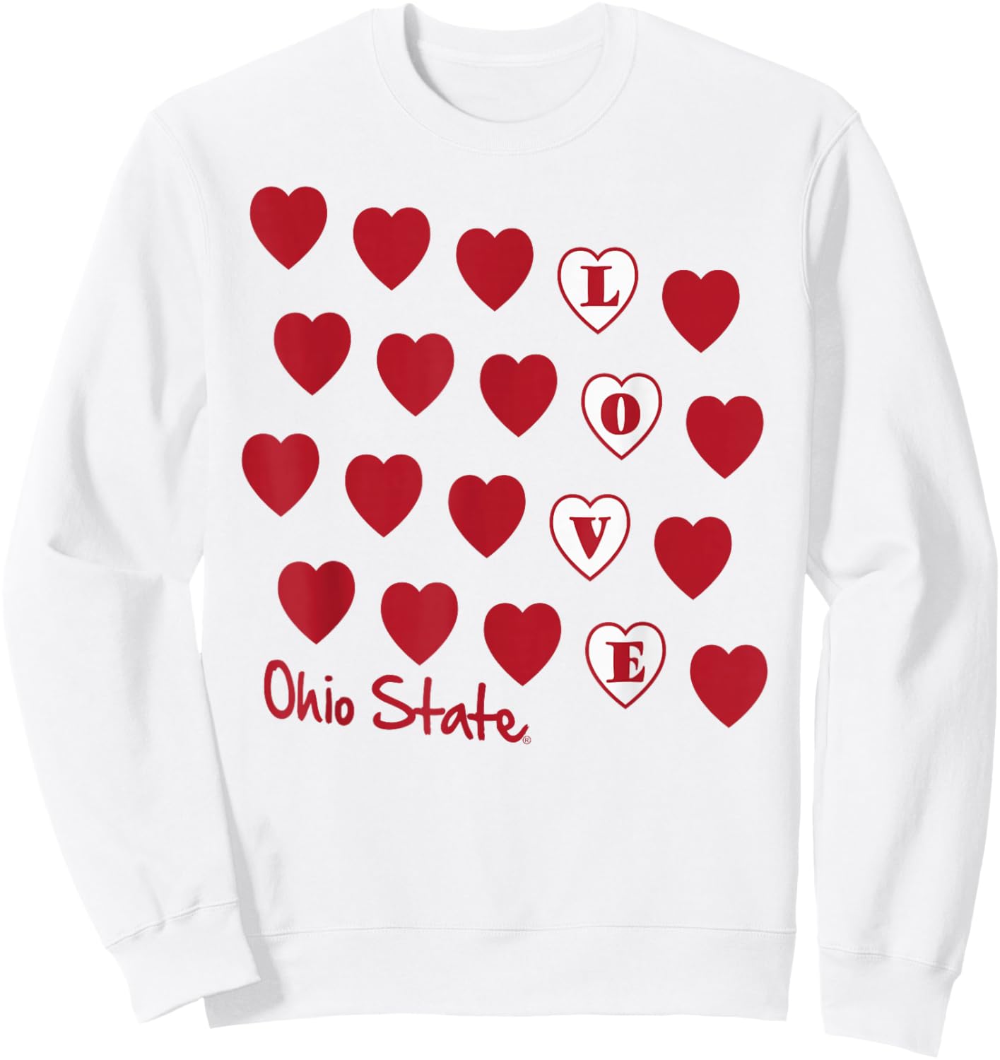 Ohio State Buckeyes Valentine Love Gray Officially Licensed Sweatshirt - Sweatshirt | White