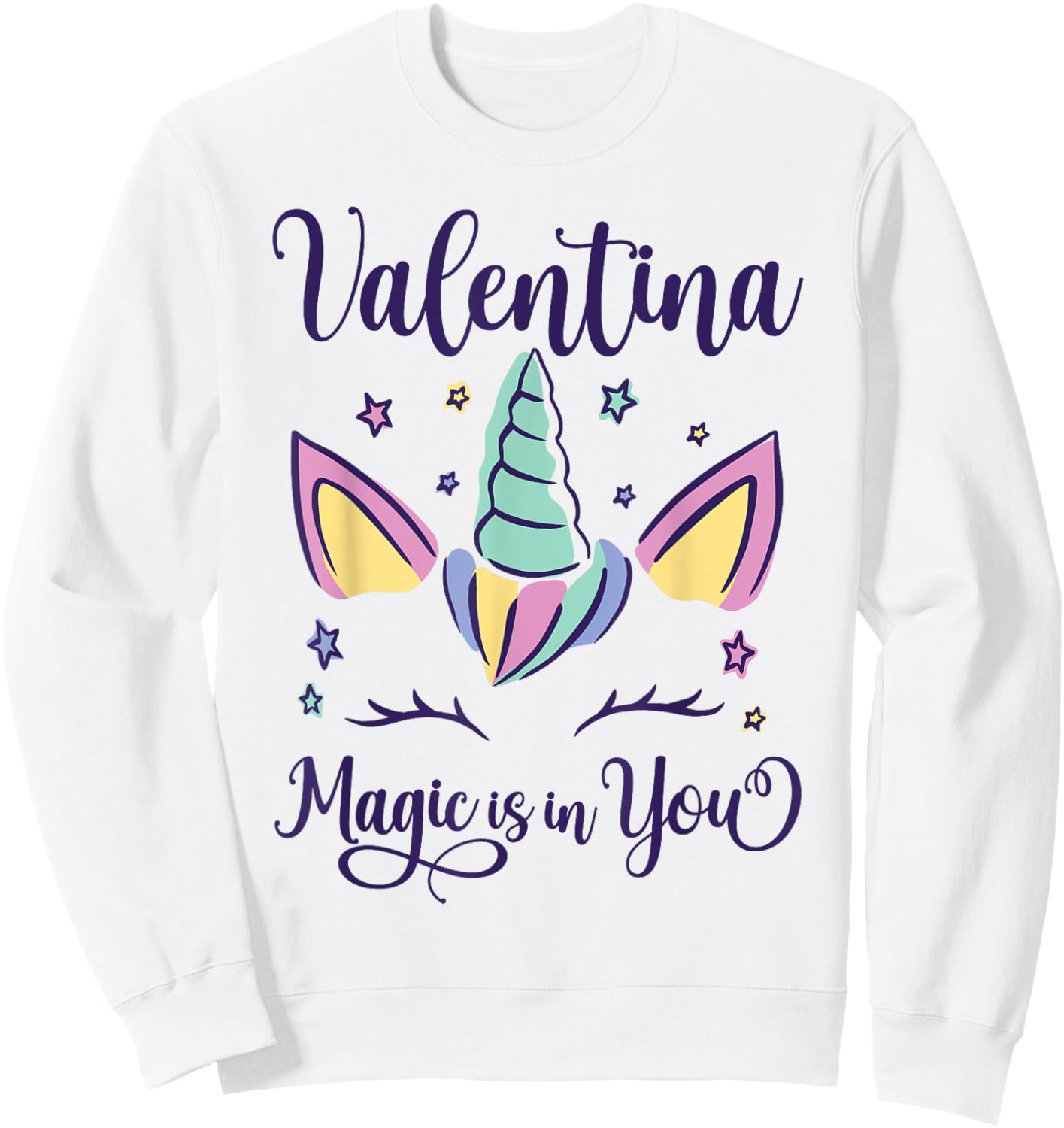 First Name Valentina Personalized I Love Valentina Sweatshirt - Sweatshirt | White