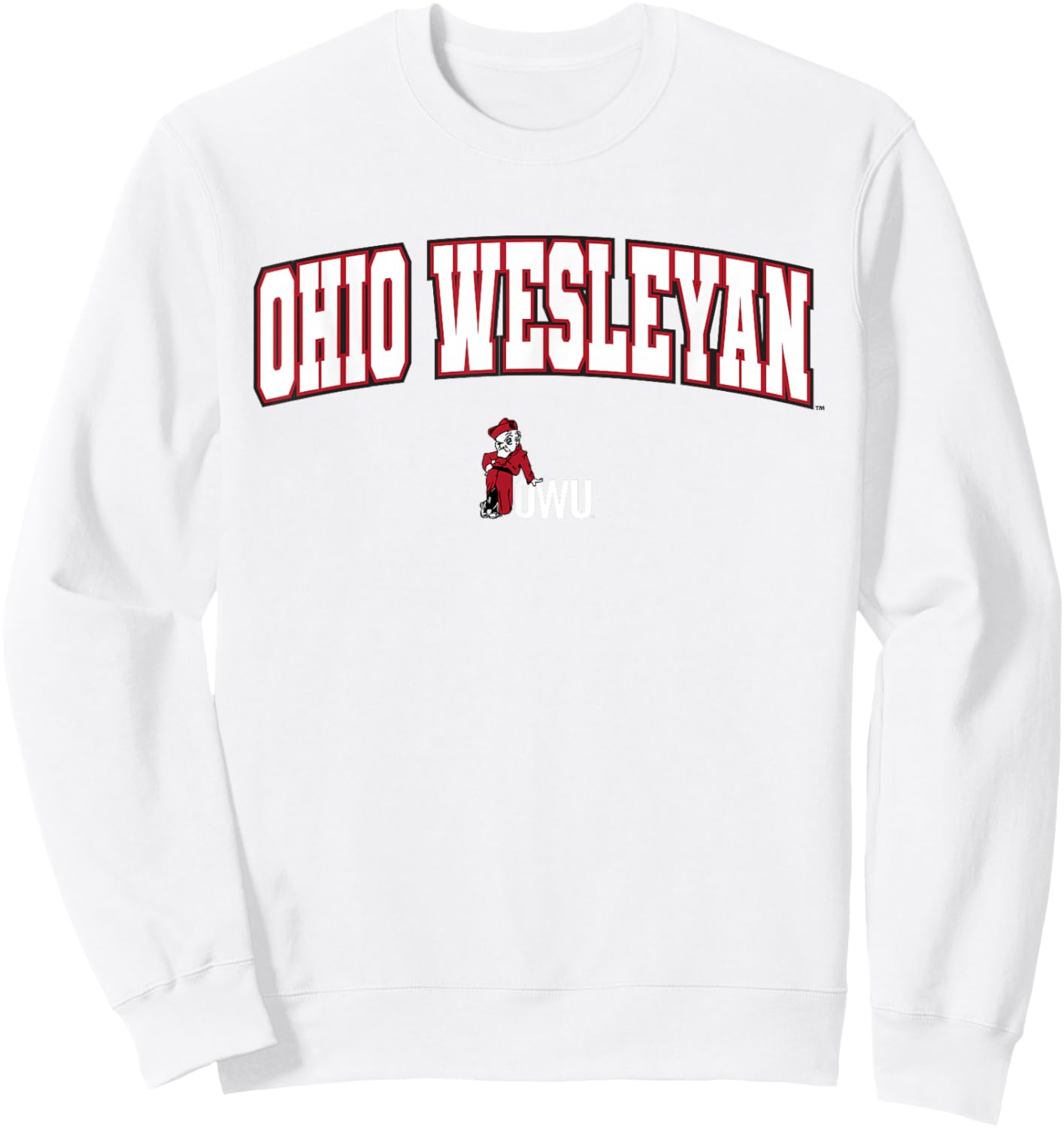 Ohio Wesleyan University Battling Bishops Arch Logo Sweatshirt - Sweatshirt | White