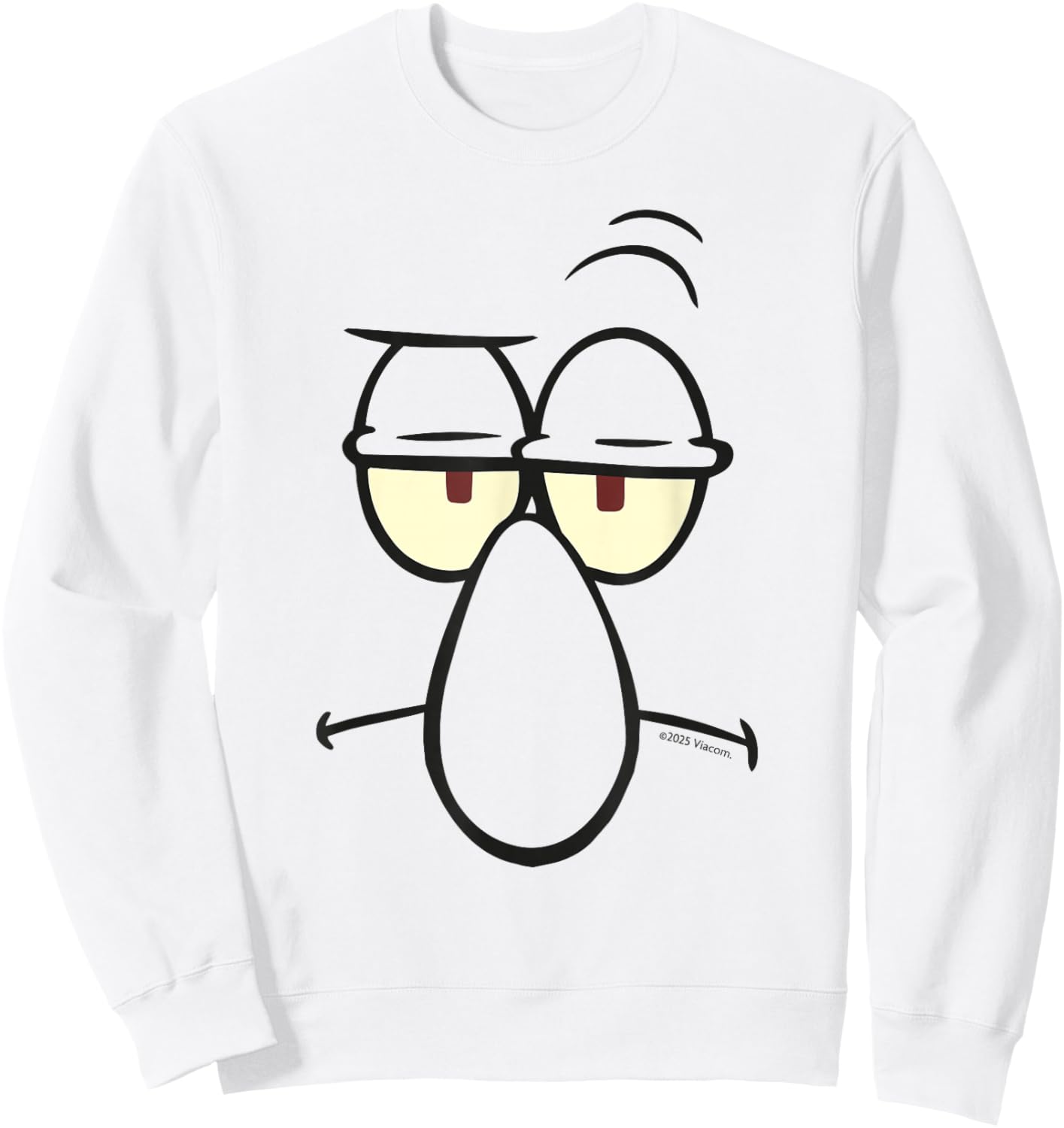 Sponge Bob Squidward Face Sweatshirt - Sweatshirt | White