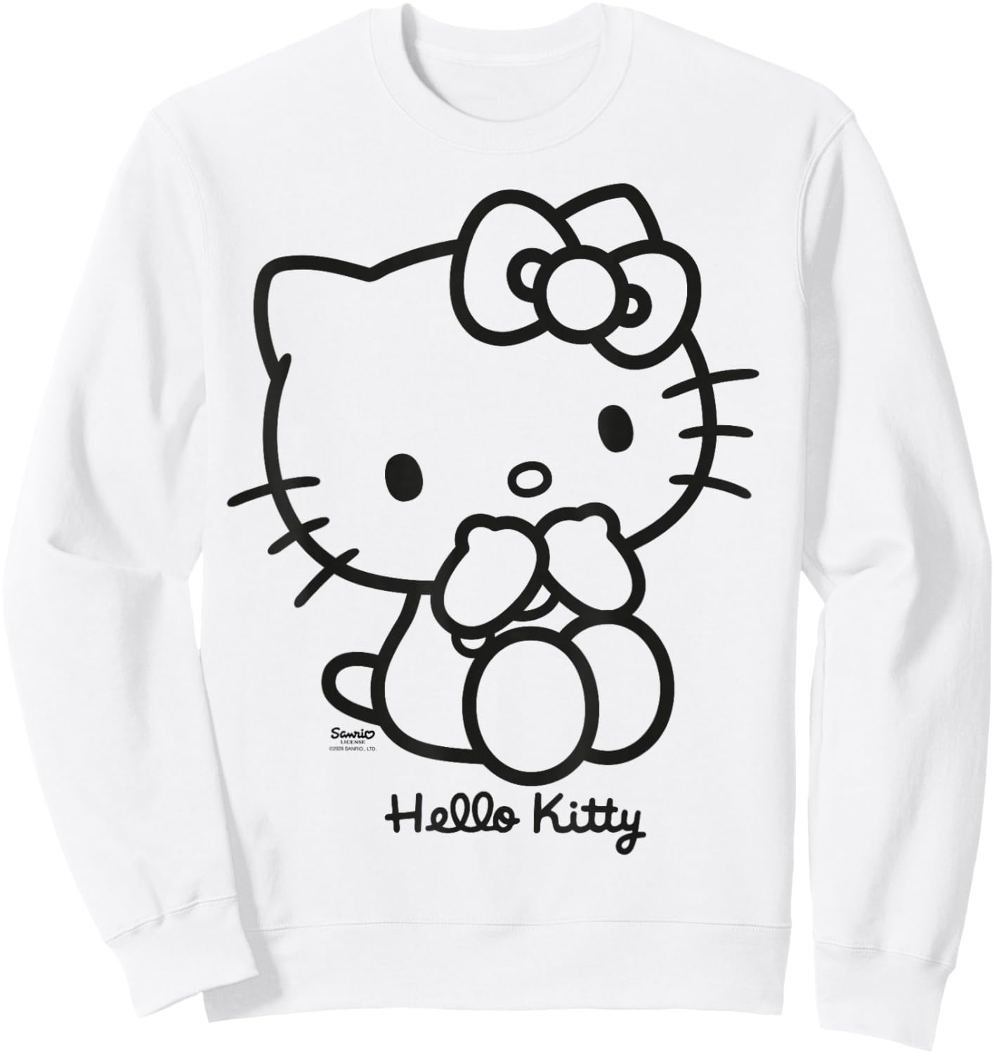 Hello Kitty Black Cat Classic Sweatshirt - Sweatshirt | White